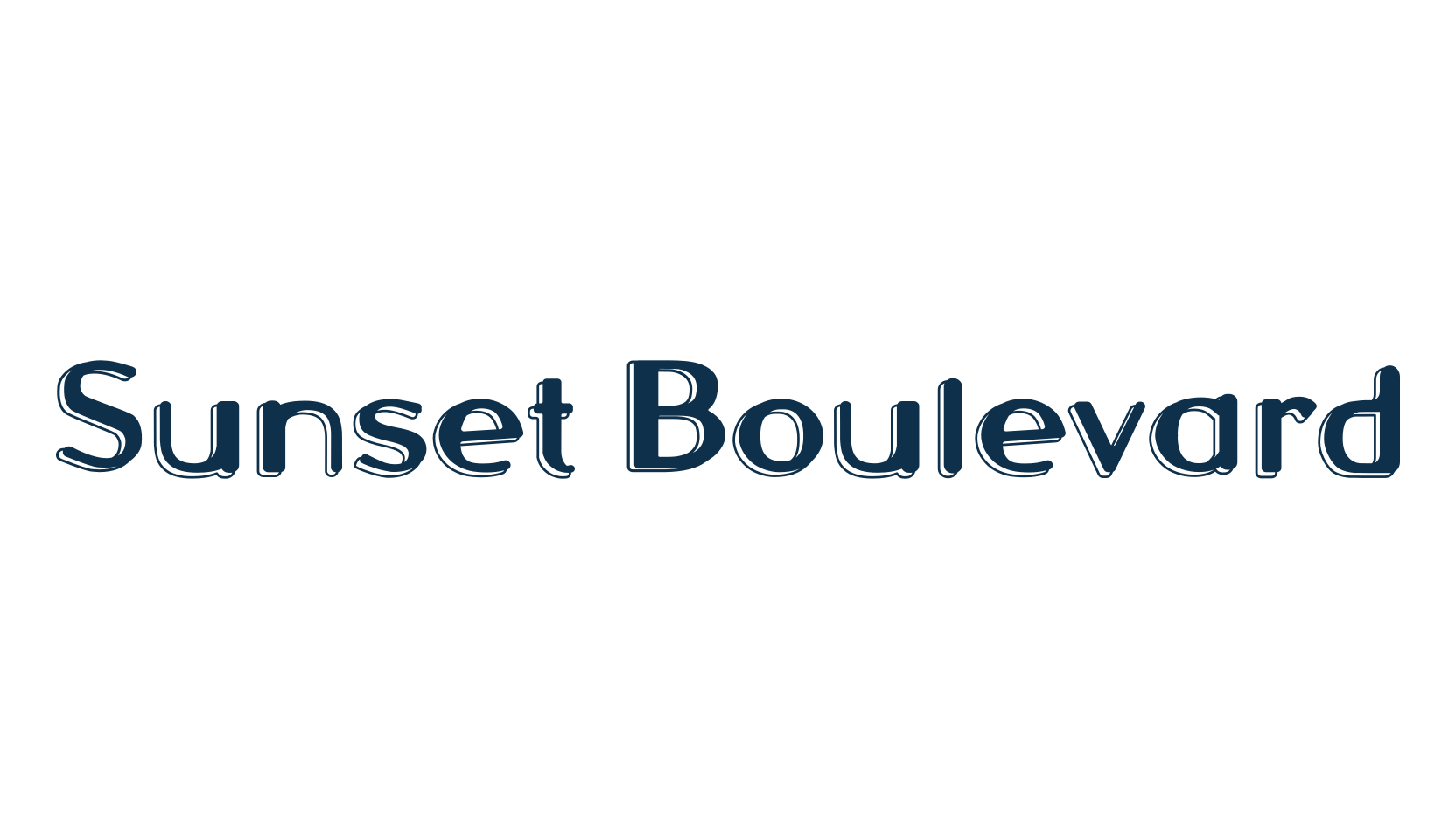 Sunset Boulevard, fancy various decorative font preview