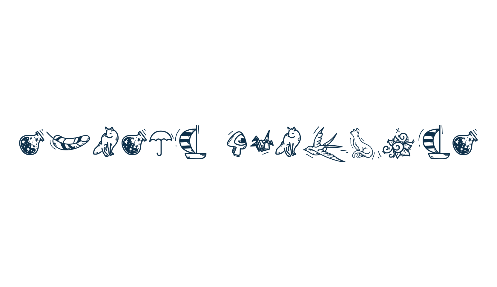 Sunset Dingbats, fancy decorative font preview