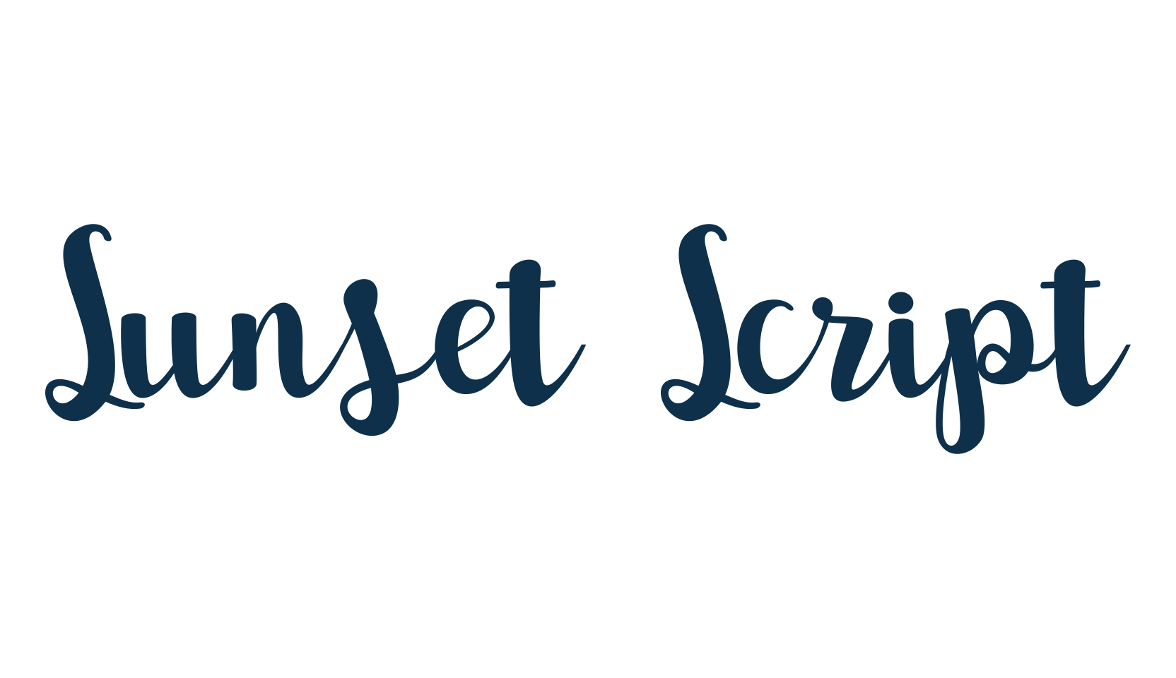 Sunset Script, various font preview