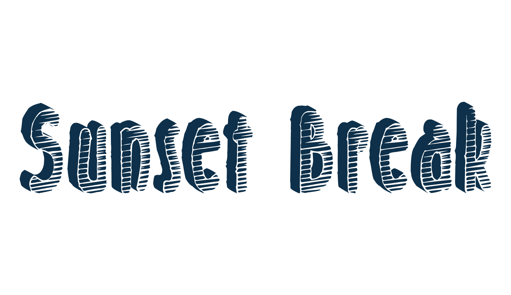 Sunset Break, decorative font preview