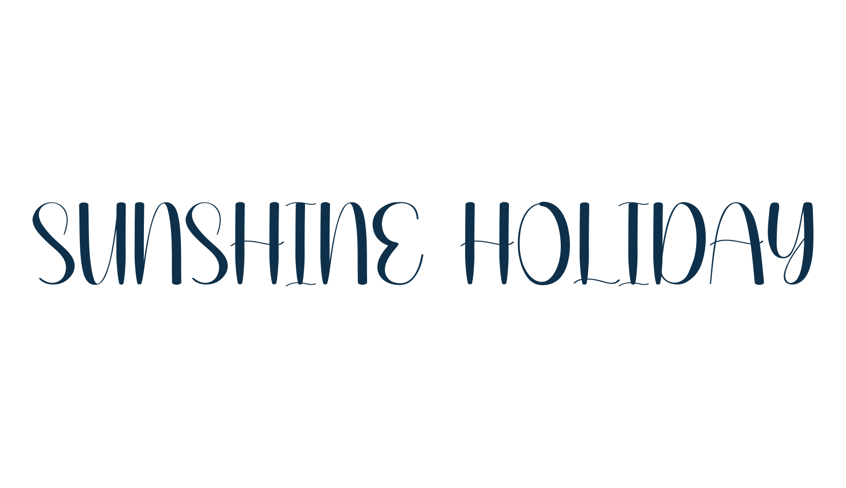 Sunshine Holiday, fancy various decorative script calligraphy font preview