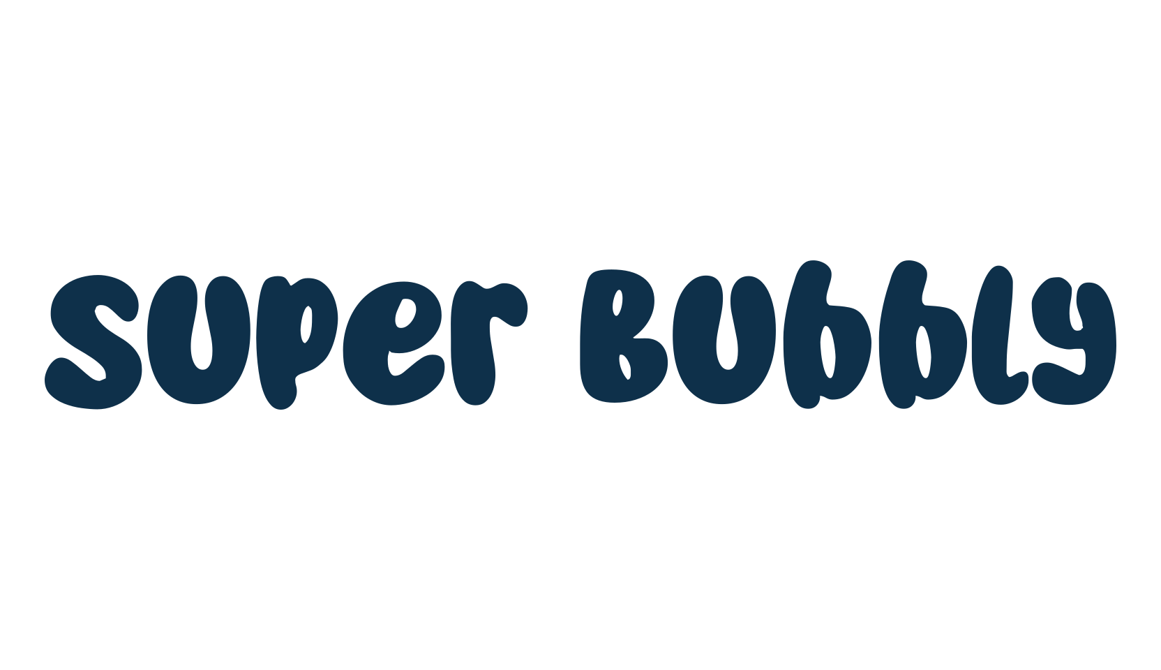 Super Bubbly, cartoon font preview