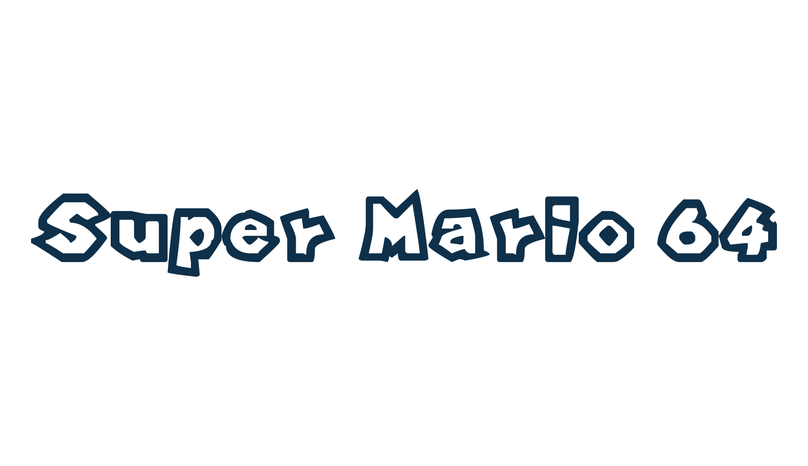 Super Mario 64, fancy cartoon decorative font preview