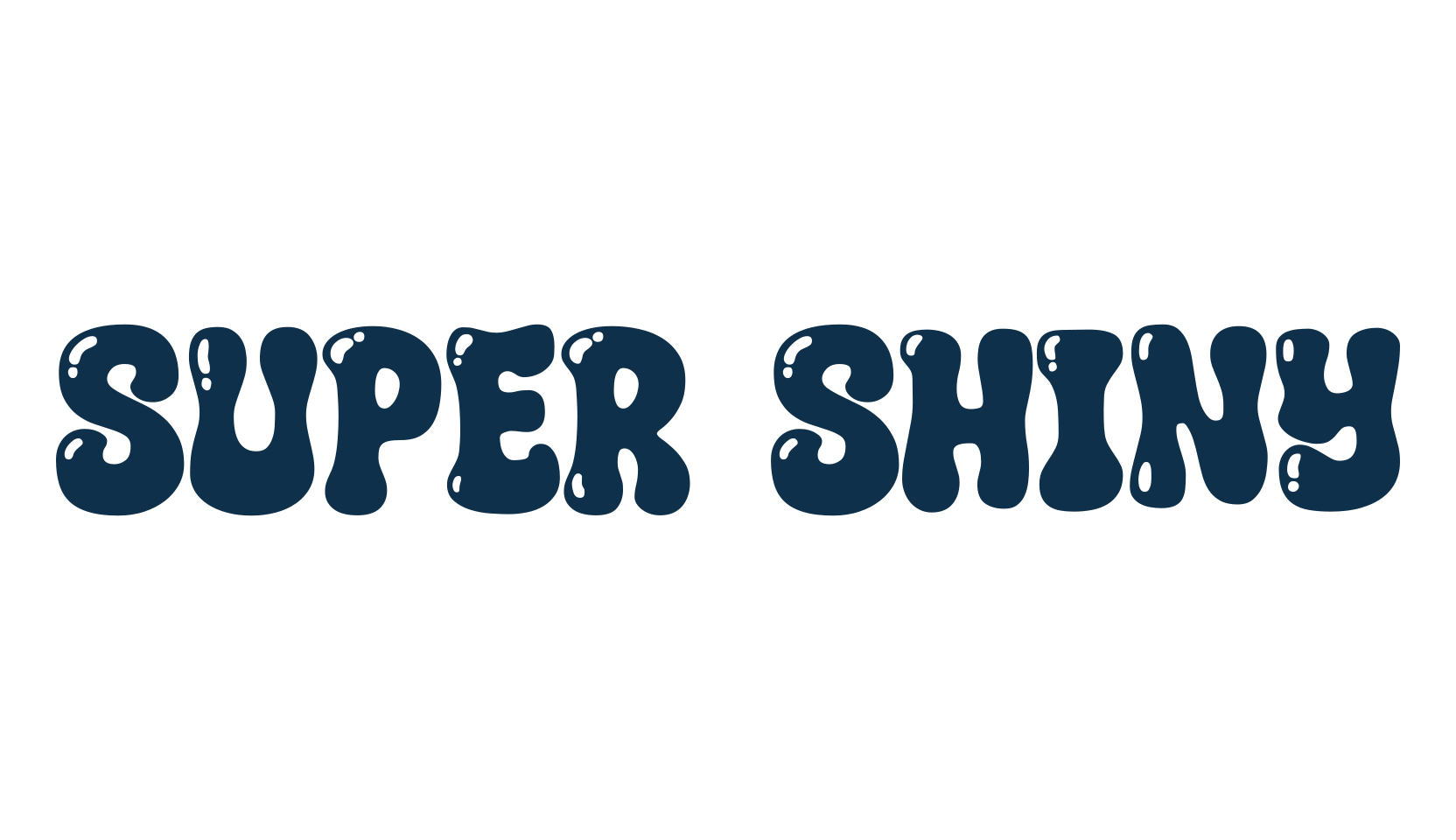 Super Shiny, cartoon font preview