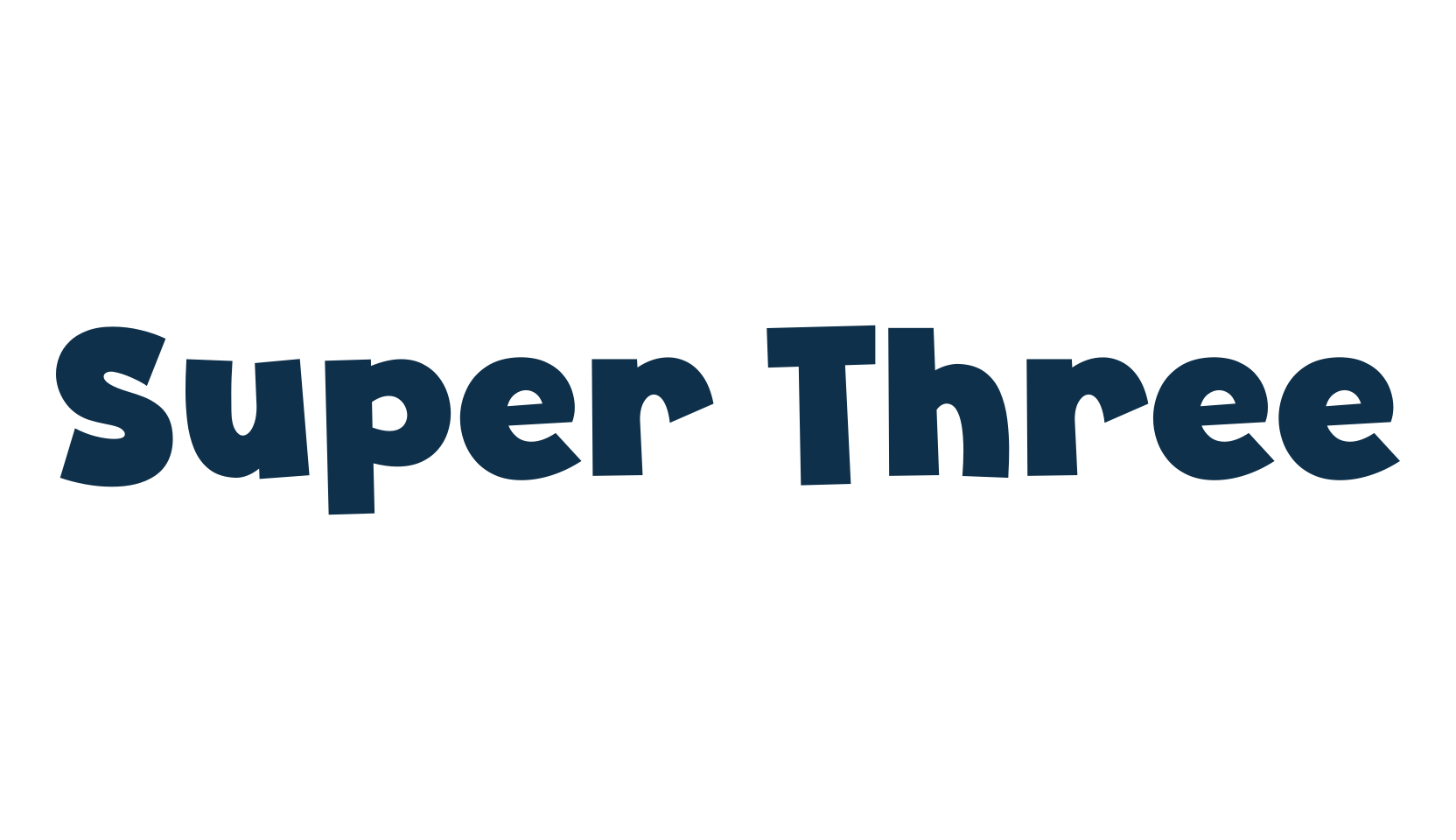 Super Three, cartoon font preview