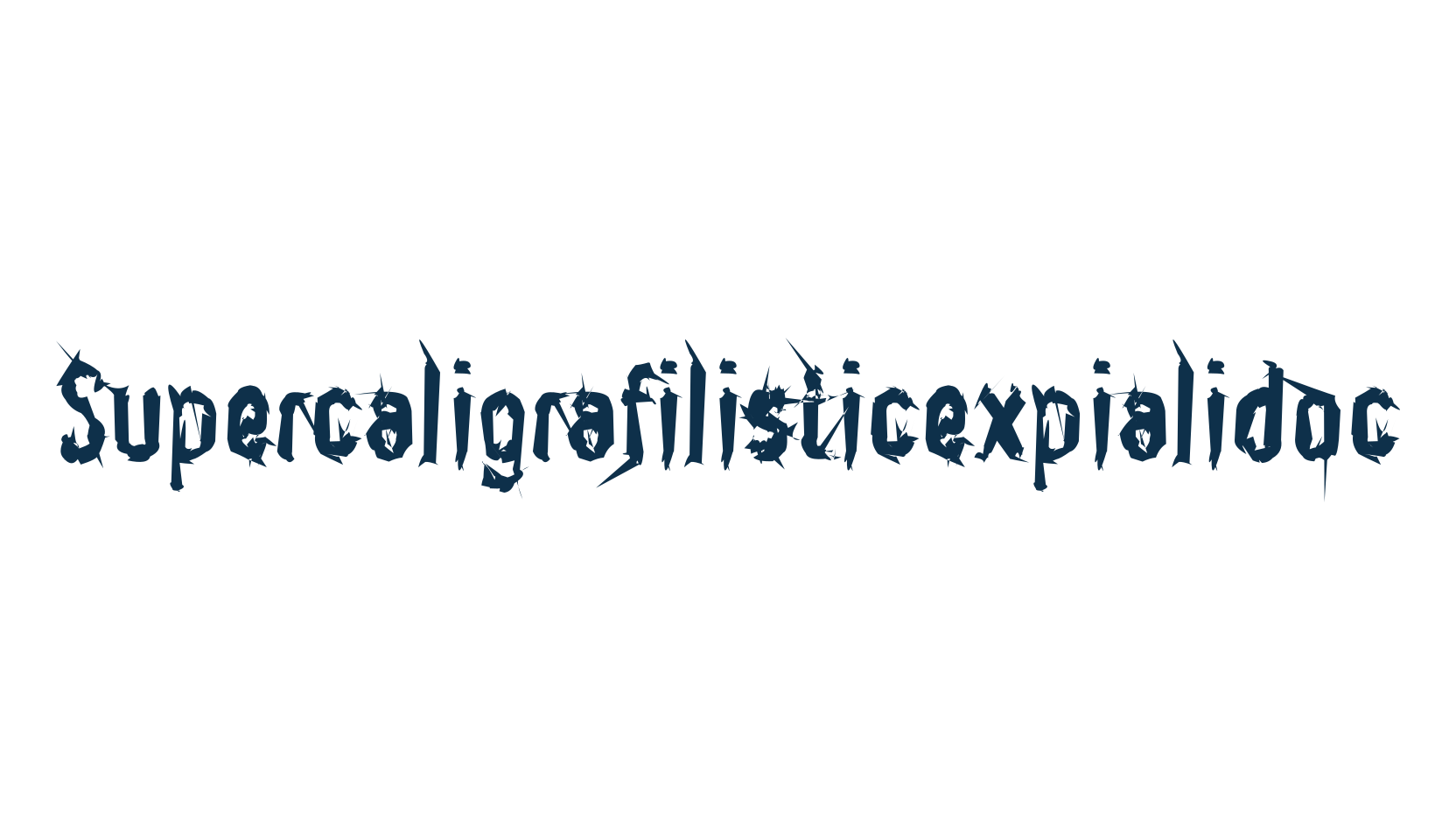 Supercaligrafilisticexpialidoc, fancy various gothic font preview