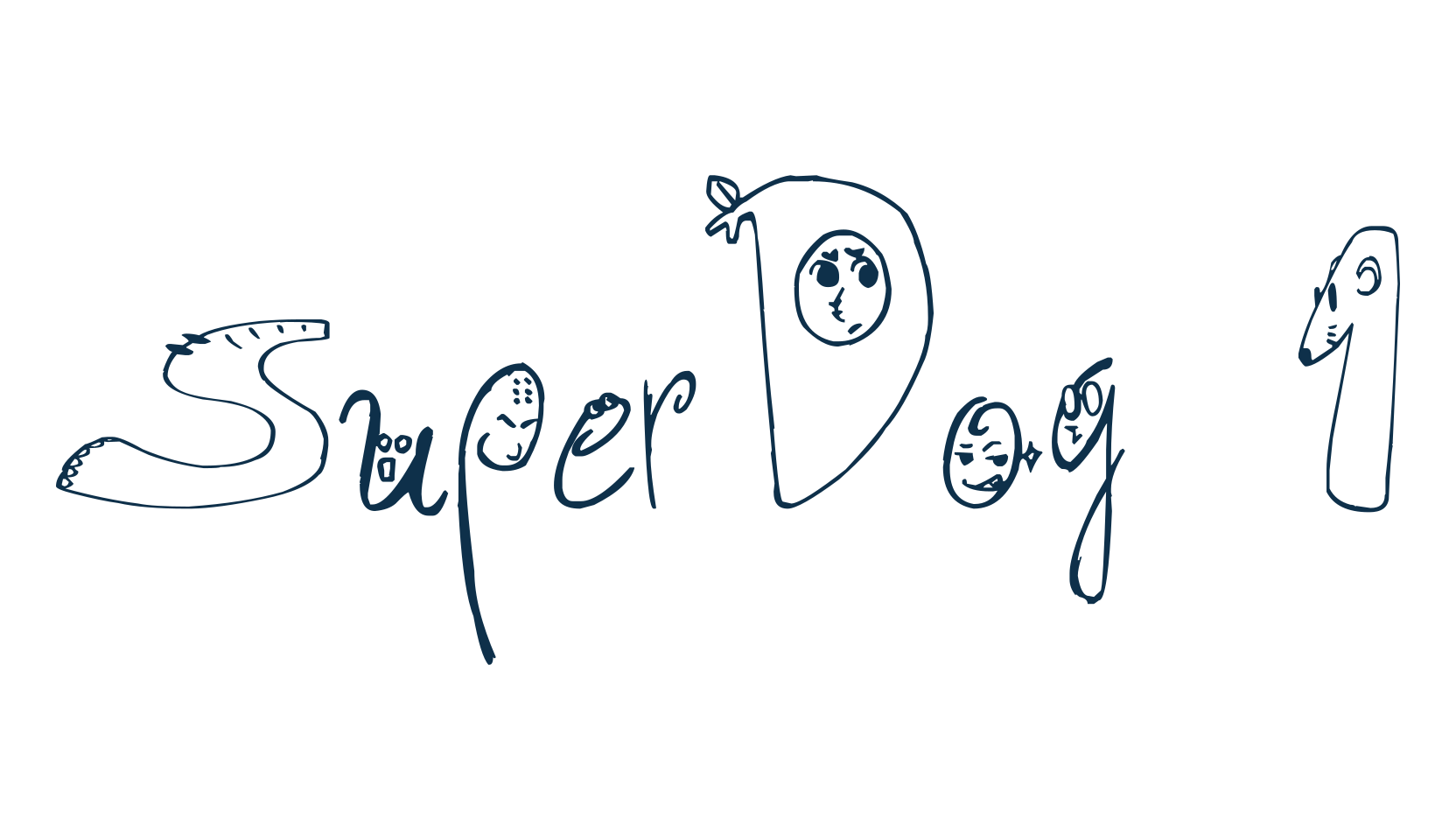 SuperDog 1, fancy cartoon decorative font preview
