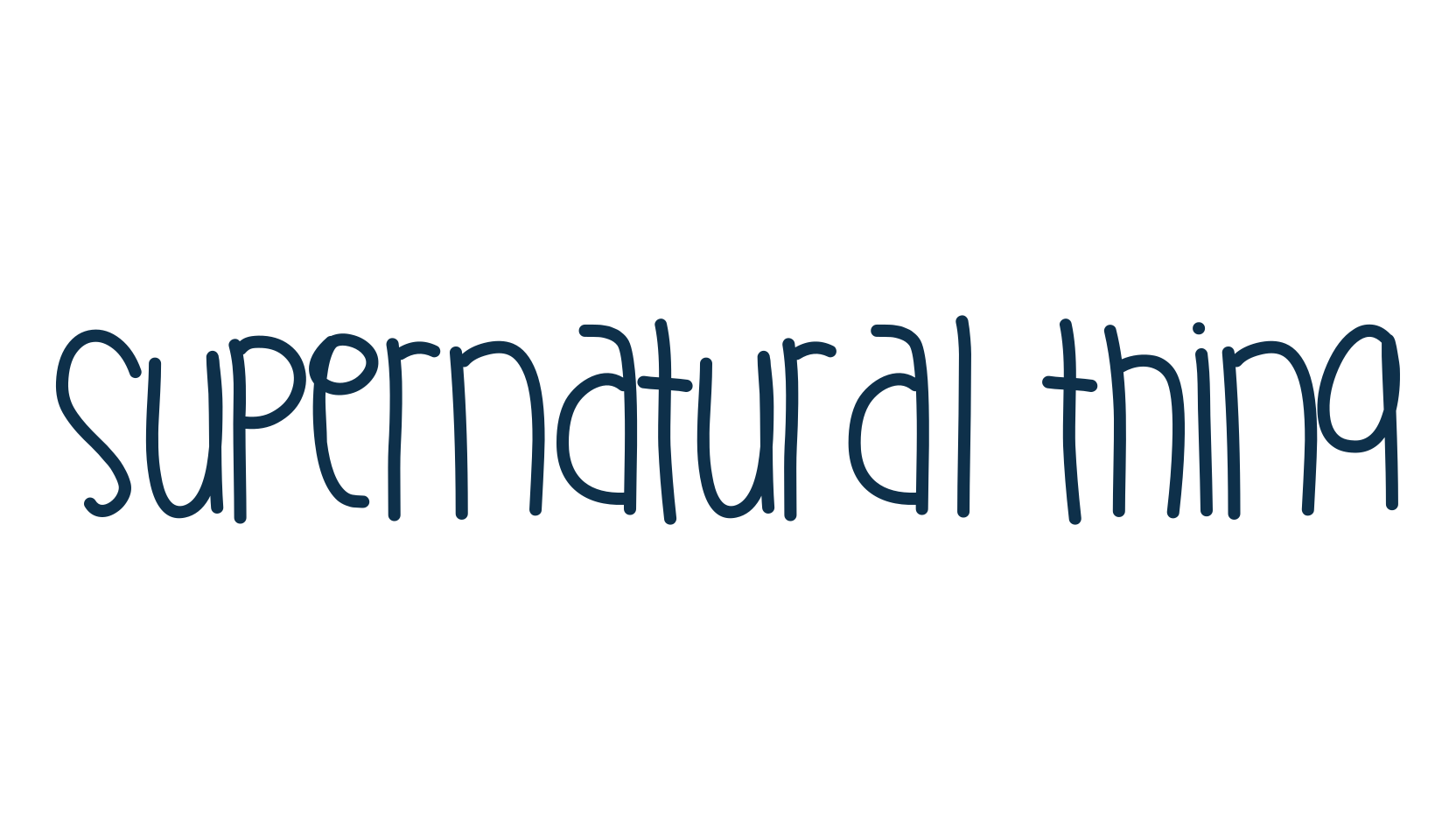 Supernatural Thing, handwriting font preview