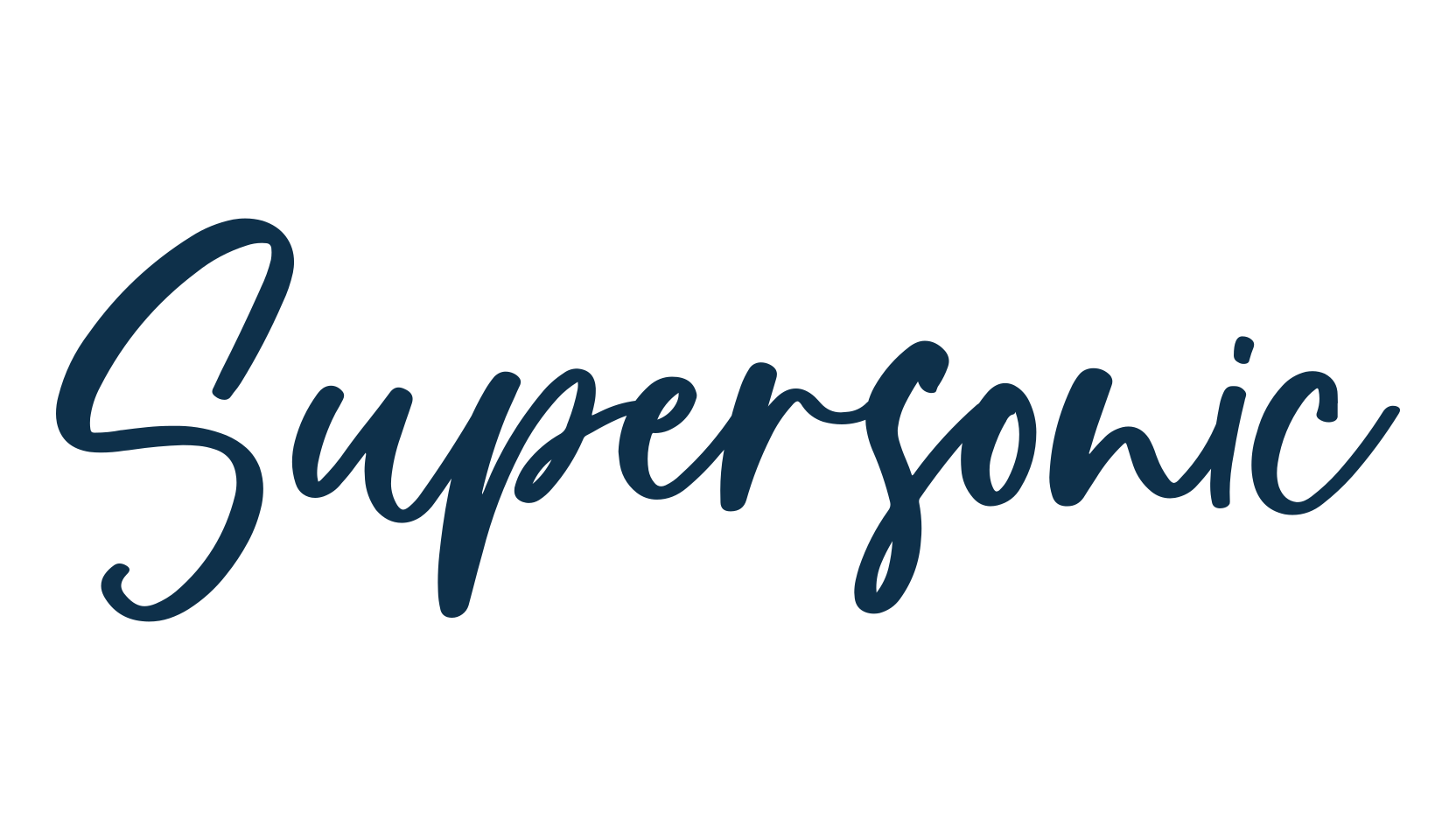 Supersonic, script handwritten fancy decorative calligraphy font preview