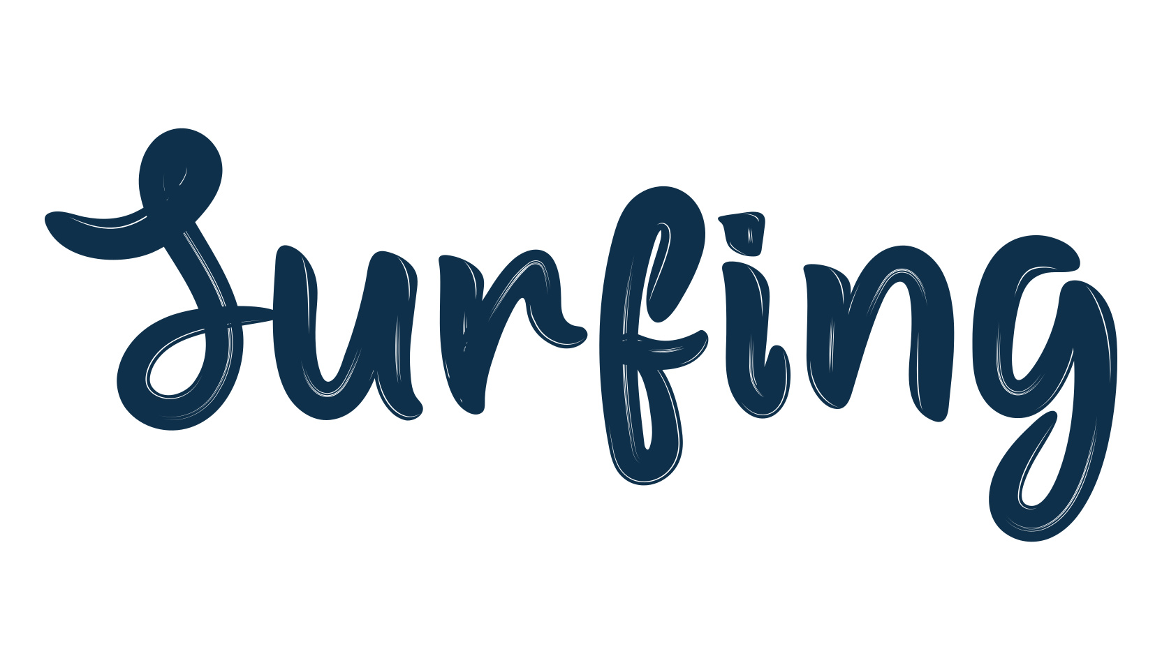 Surfing, brush font preview