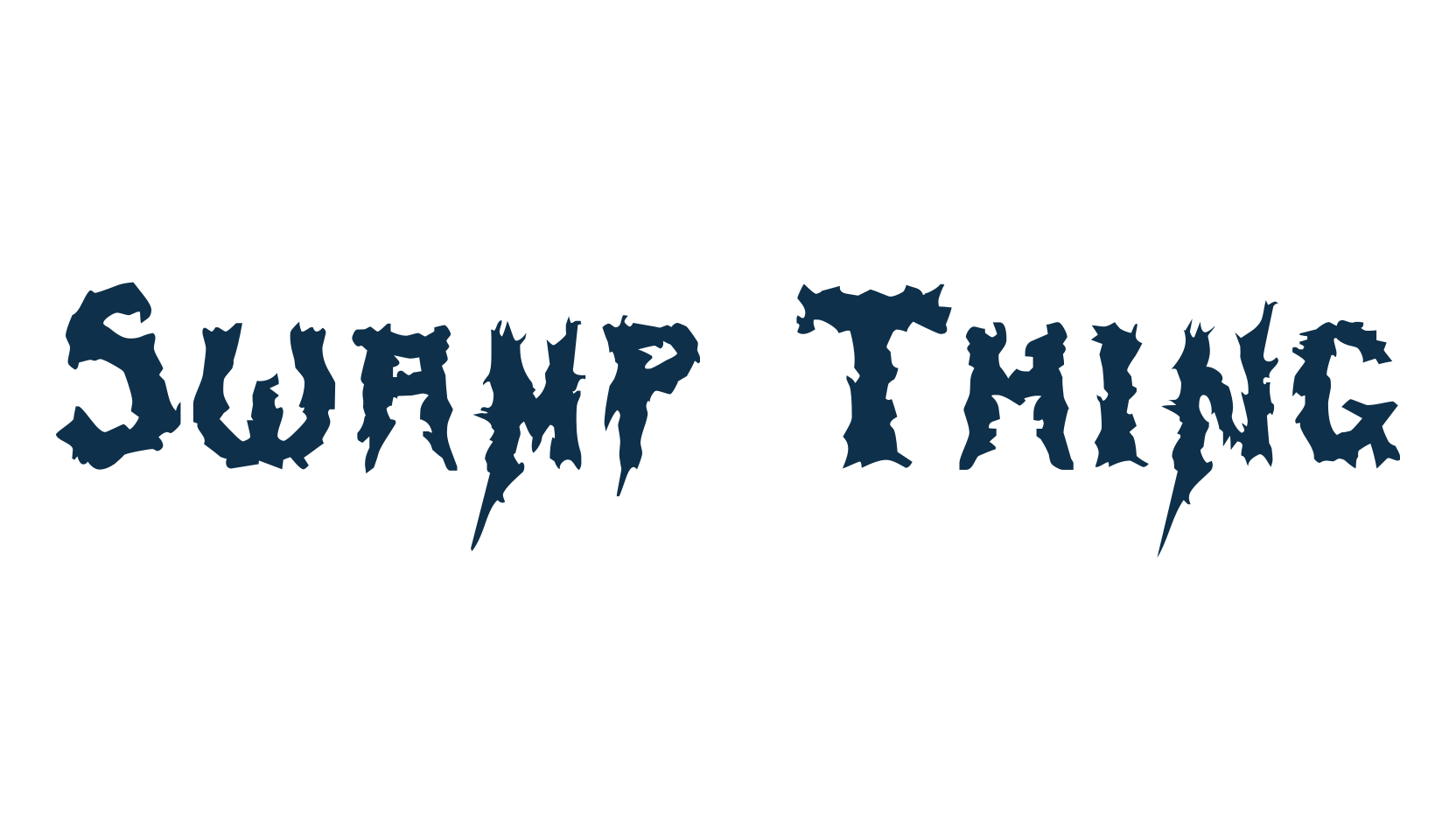 Swamp Thing, holiday halloween fancy decorative horror font preview