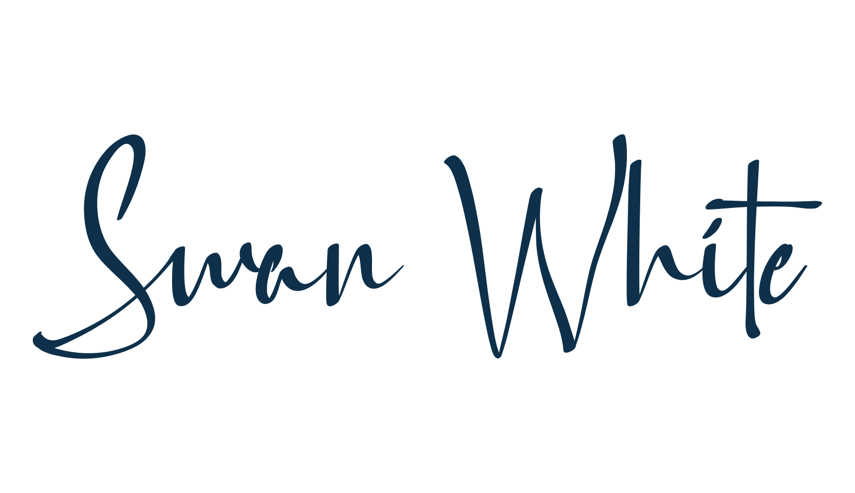 Swan White, script handwritten fancy decorative calligraphy font preview