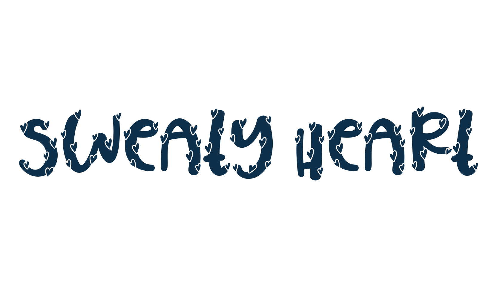 Sweaty Heart, fancy decorative font preview