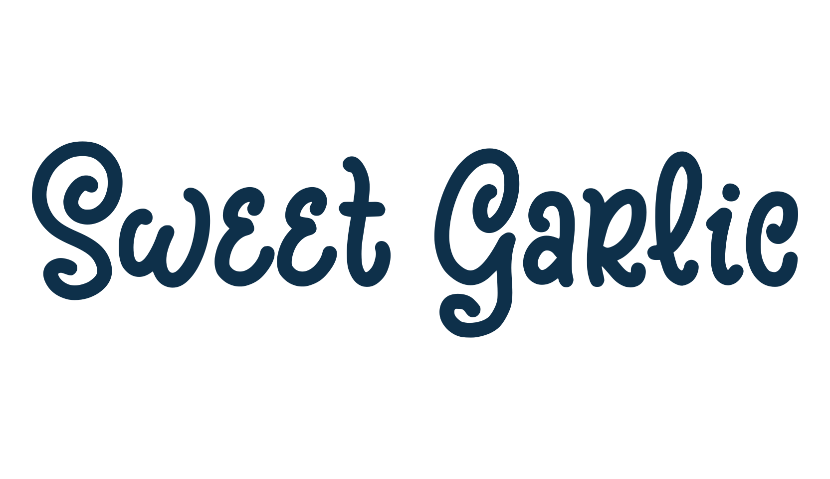 Sweet Garlic, curly font preview