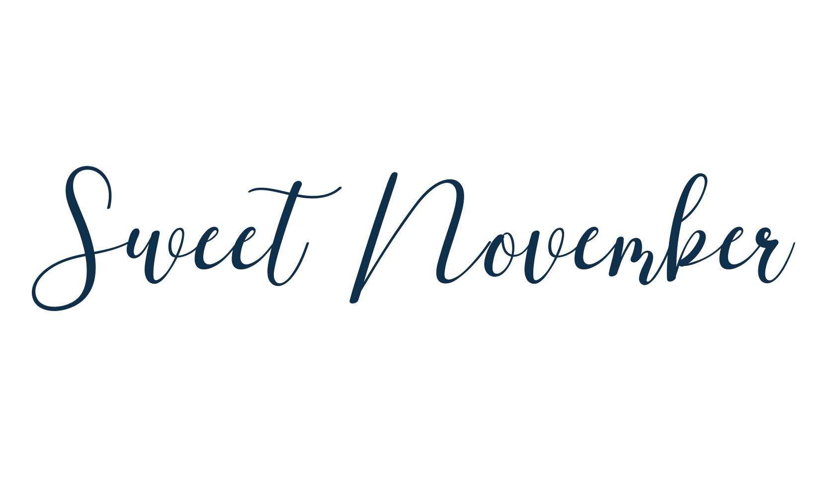 Sweet November, script calligraphy fancy decorative font preview