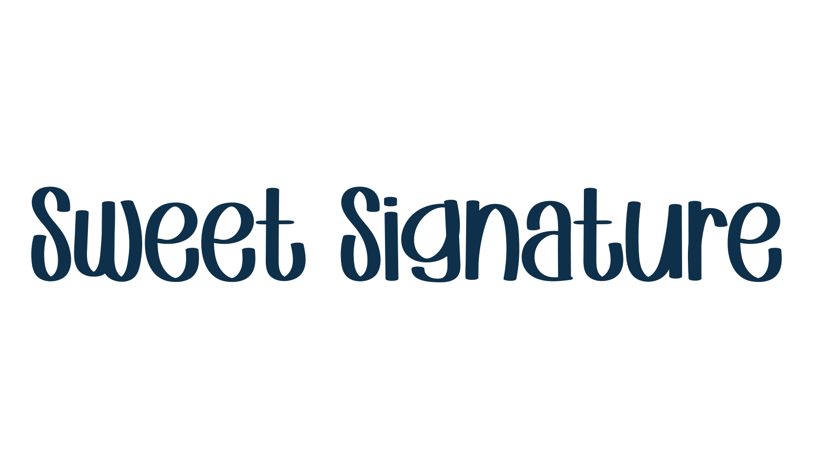 Sweet Signature, cartoon font preview
