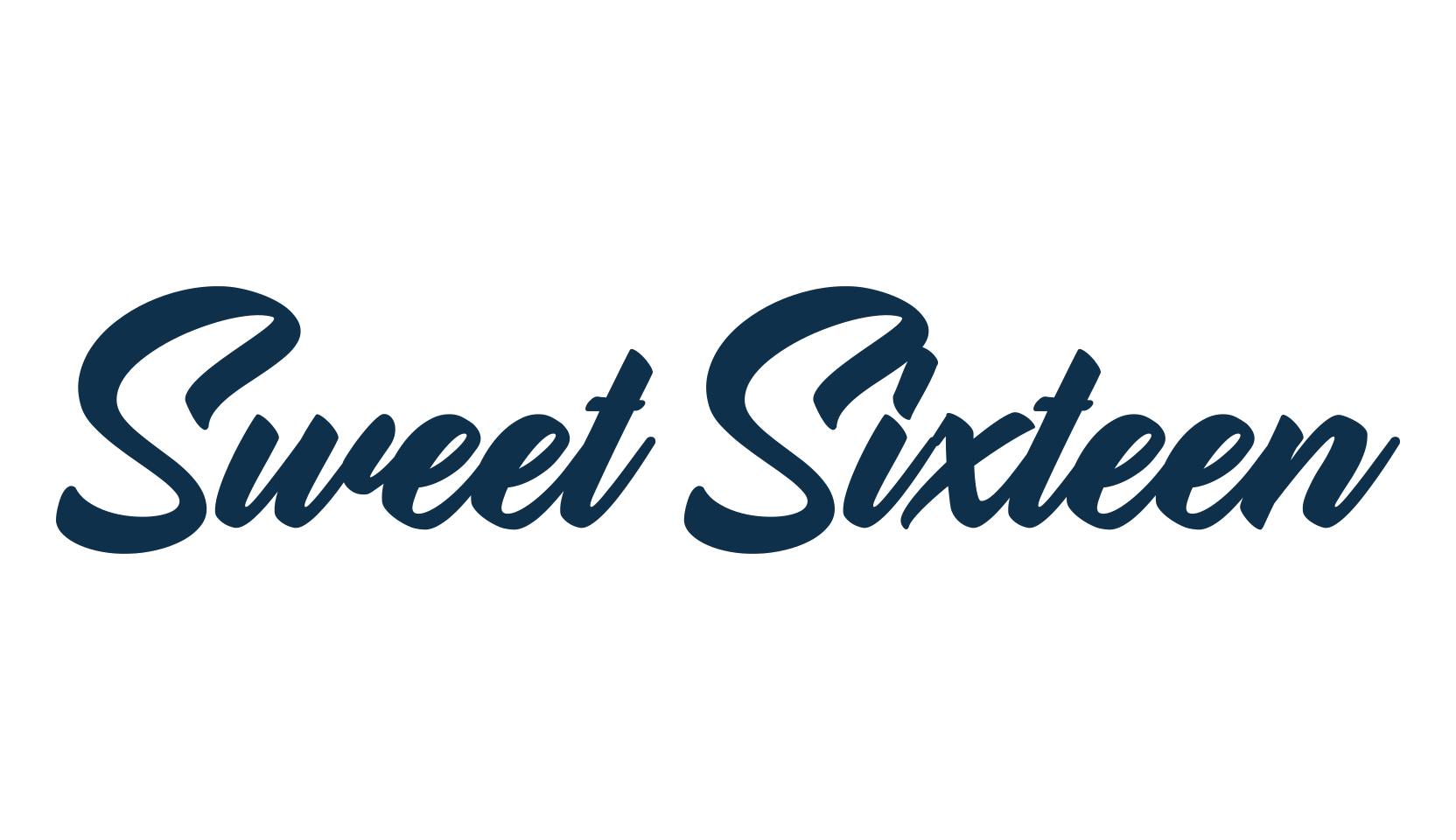 Sweet Sixteen, script brush fancy decorative calligraphy font preview