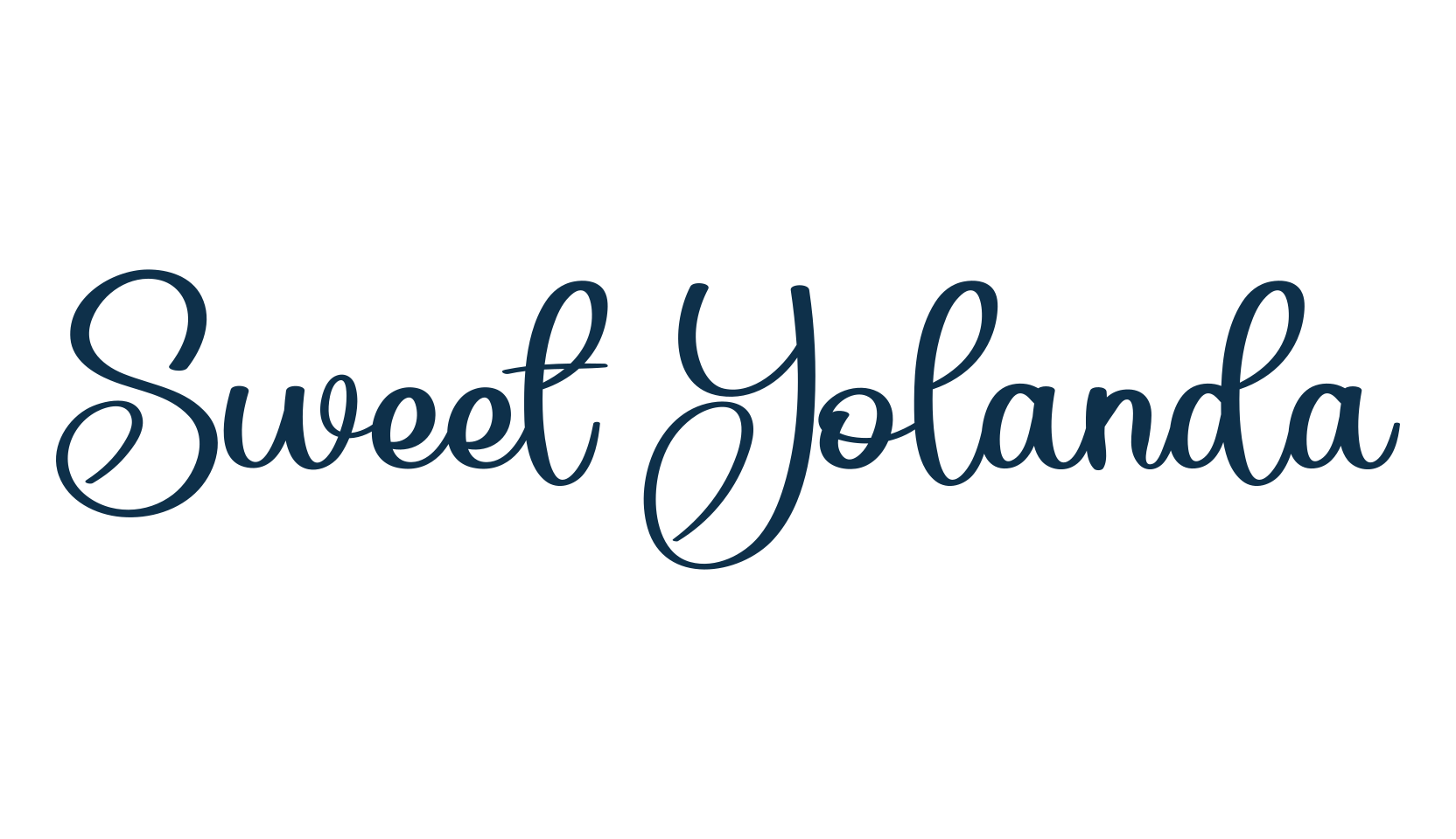 Sweet Yolanda, script handwritten fancy decorative calligraphy font preview