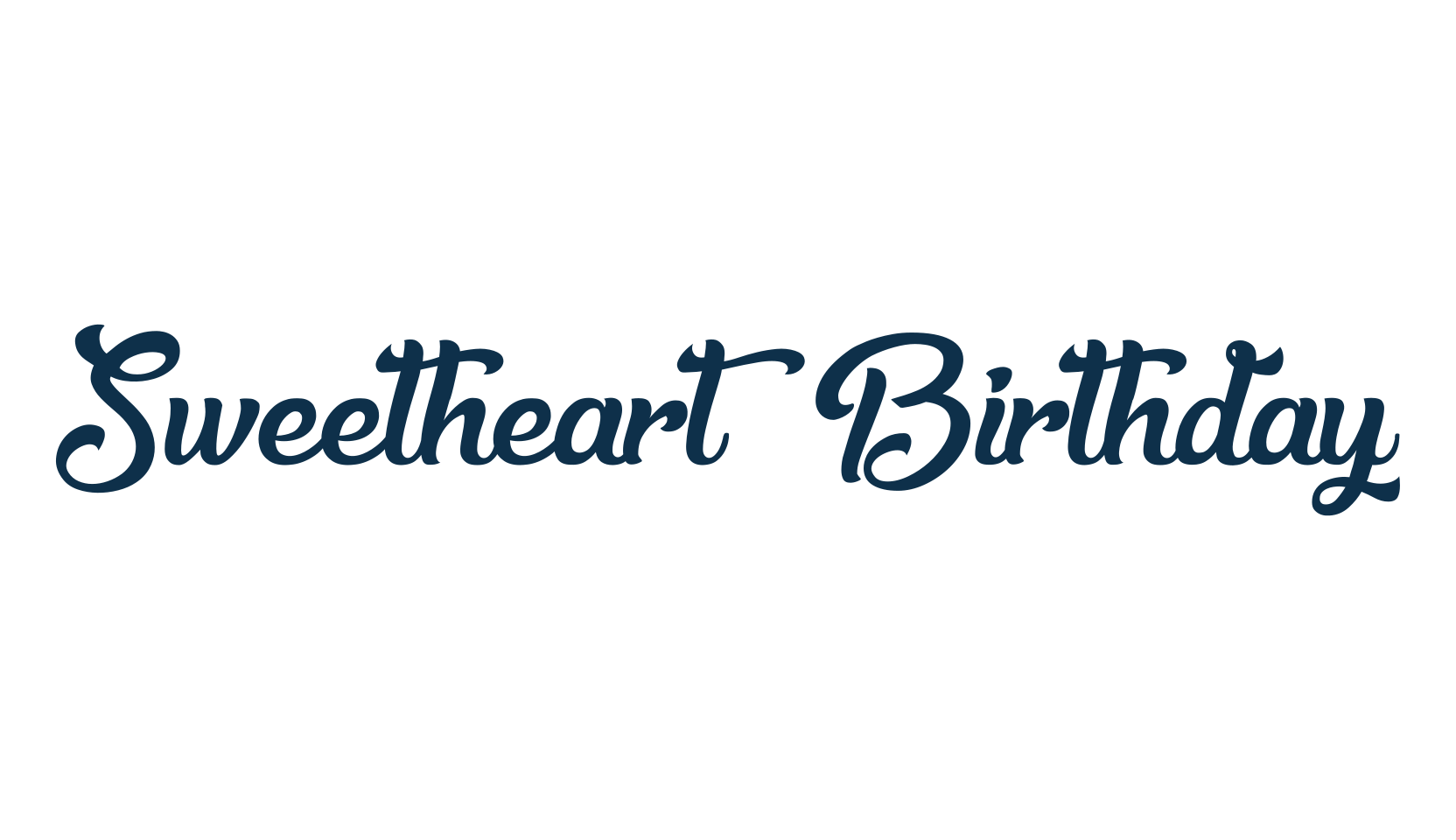 Sweetheart Birthday, fancy various decorative script calligraphy font preview