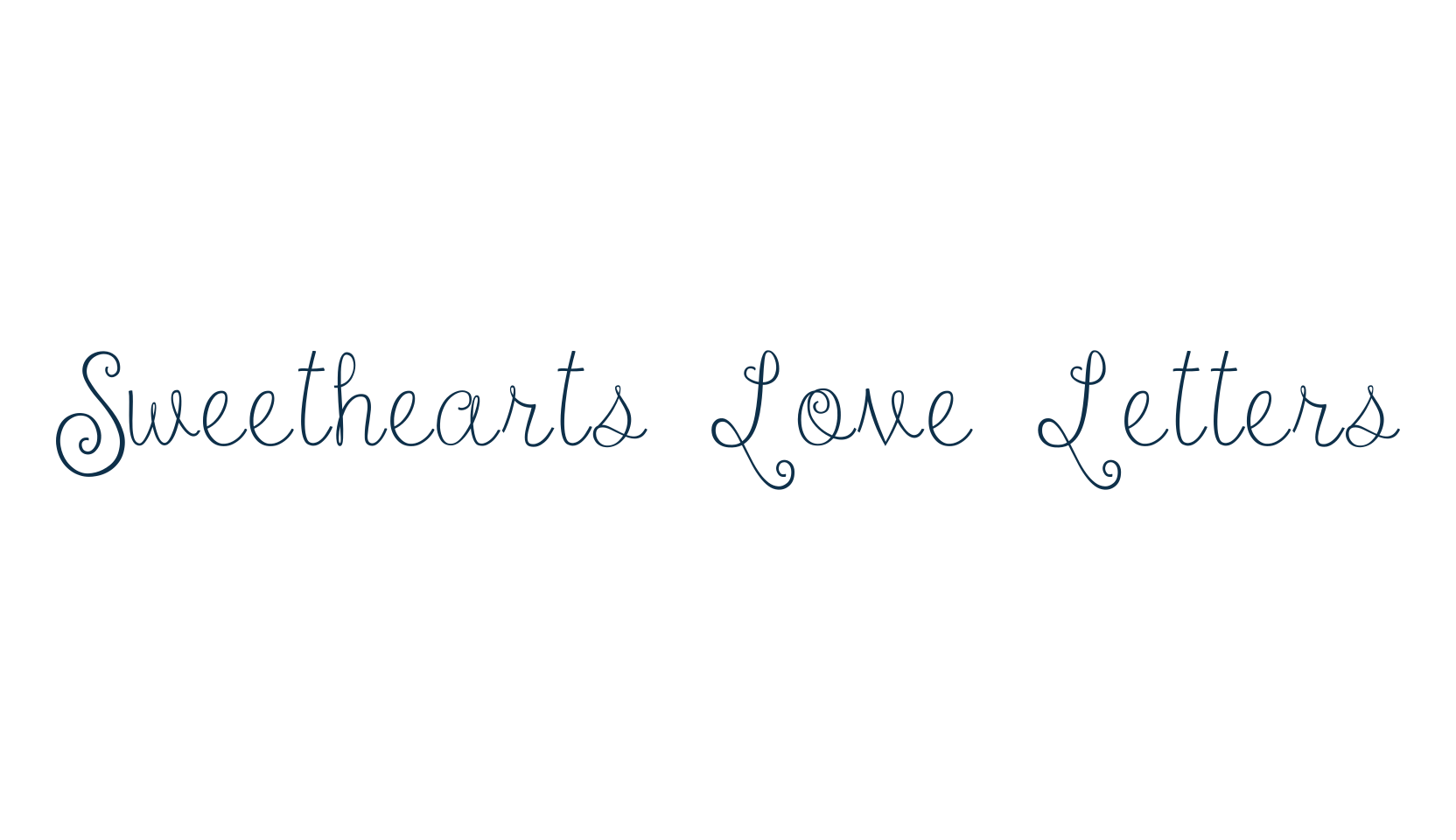 Sweethearts Love Letters, fancy various decorative script calligraphy font preview