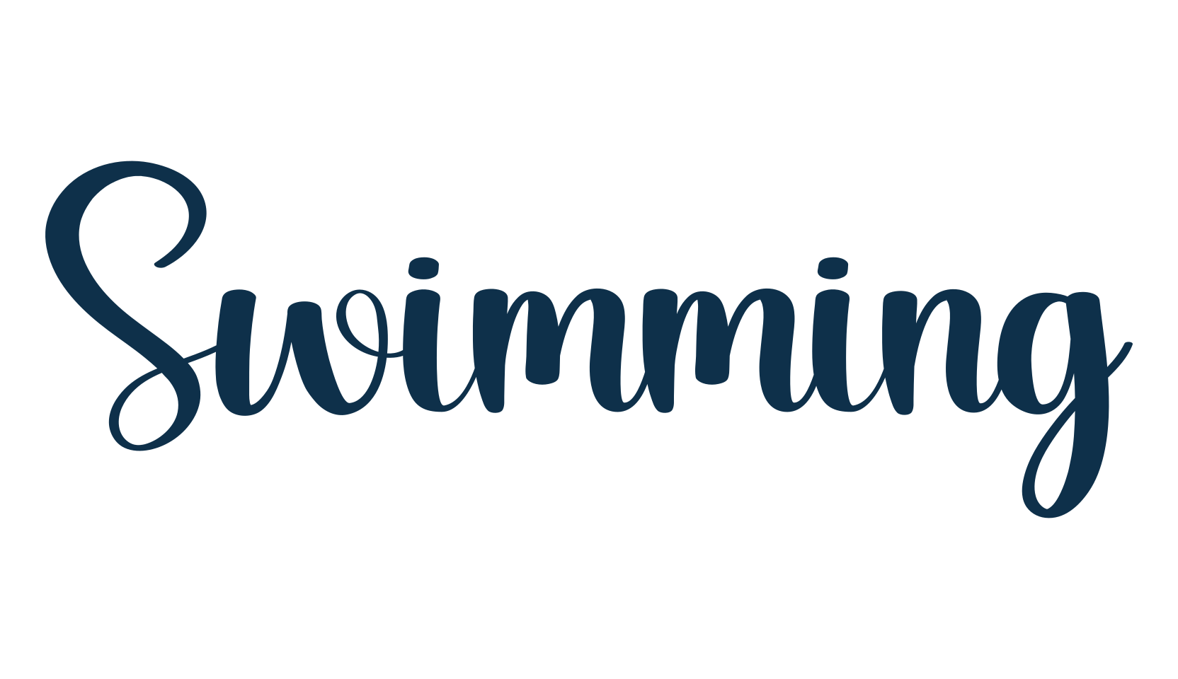 Swimming, calligraphy font preview