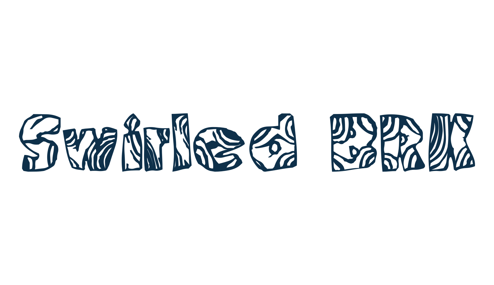 Swirled BRK, decorative font preview