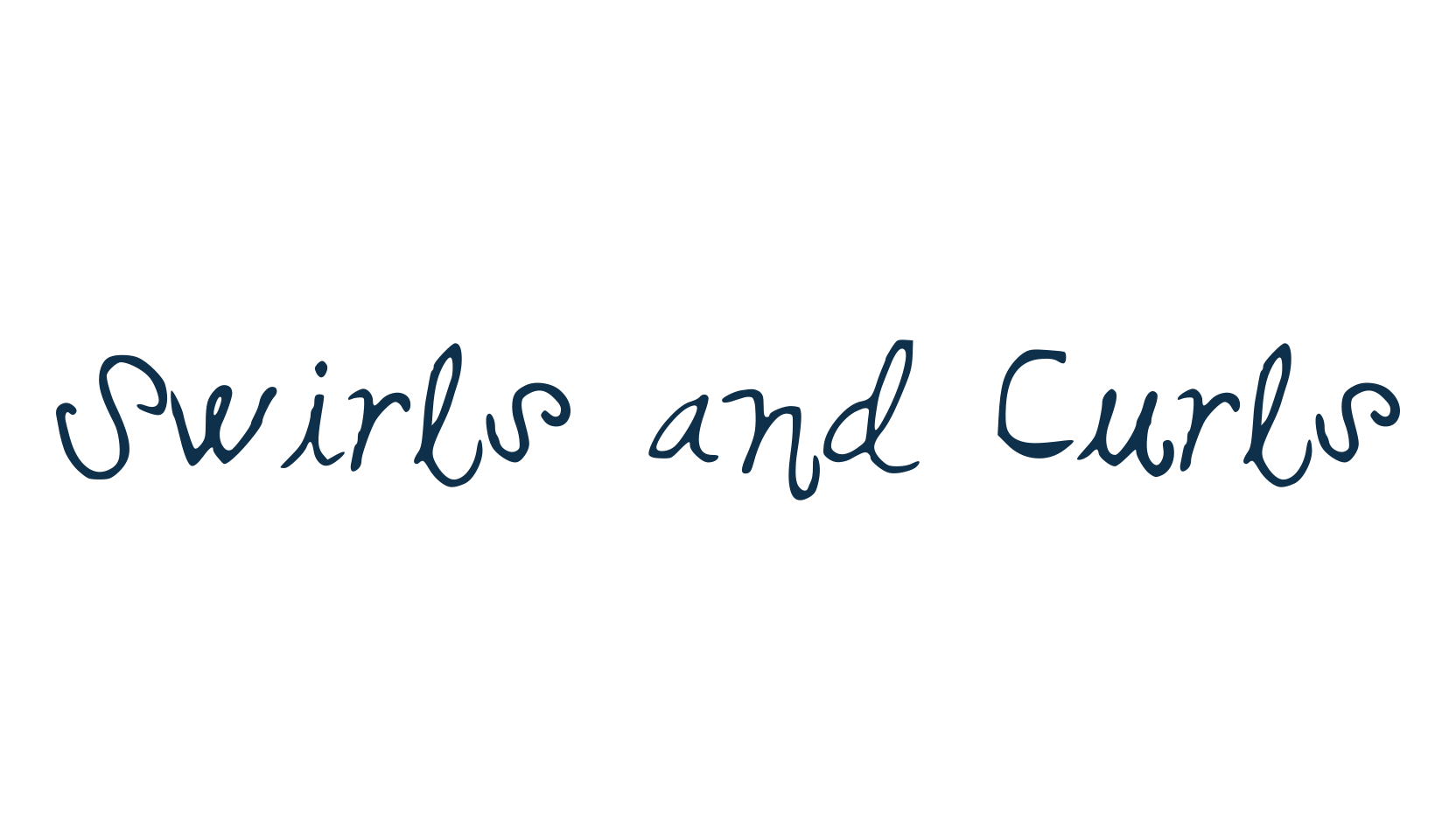 Swirls and Curls, fancy curly decorative font preview