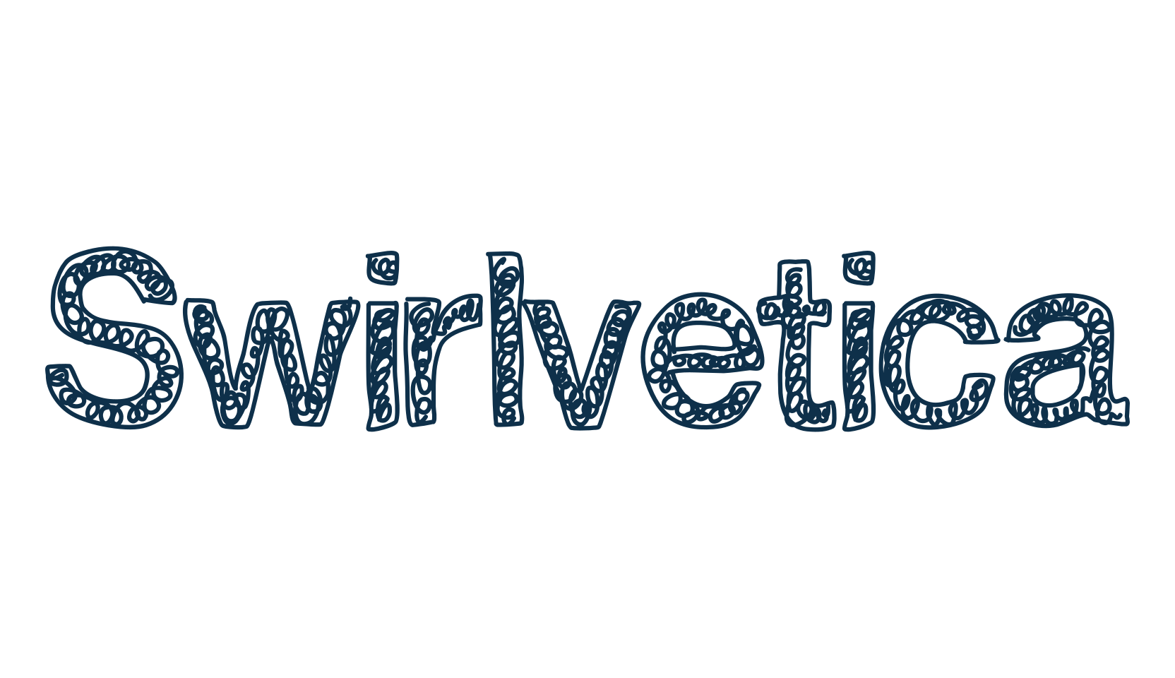 Swirlvetica, fancy various decorative font preview