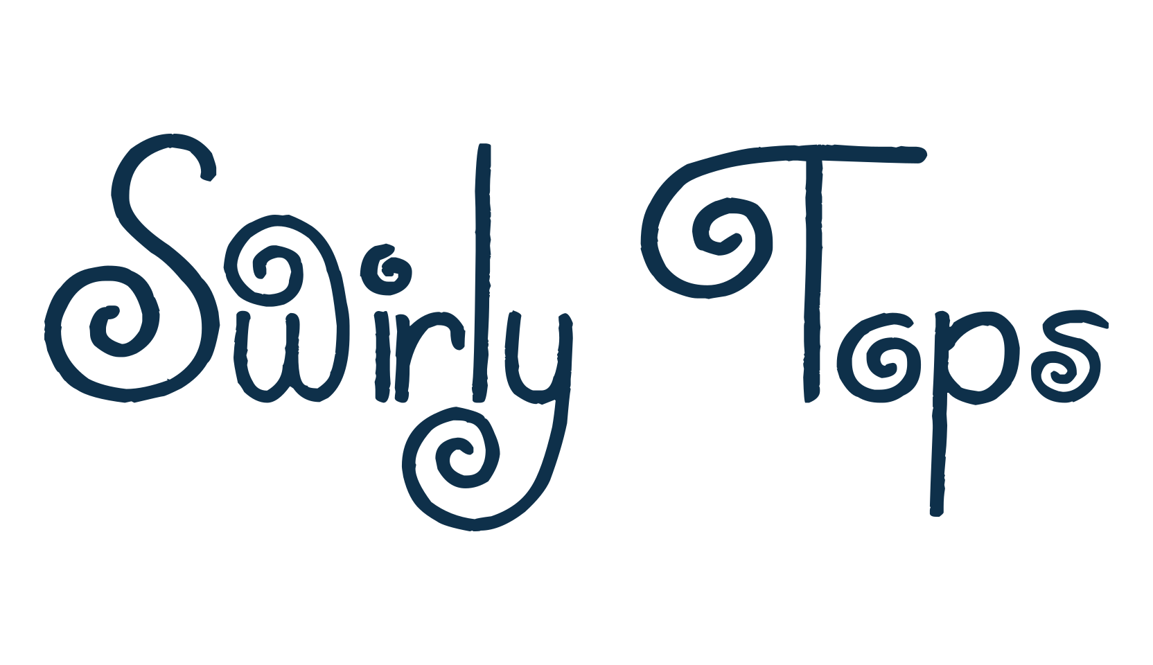 Swirly Tops, fancy curly decorative font preview