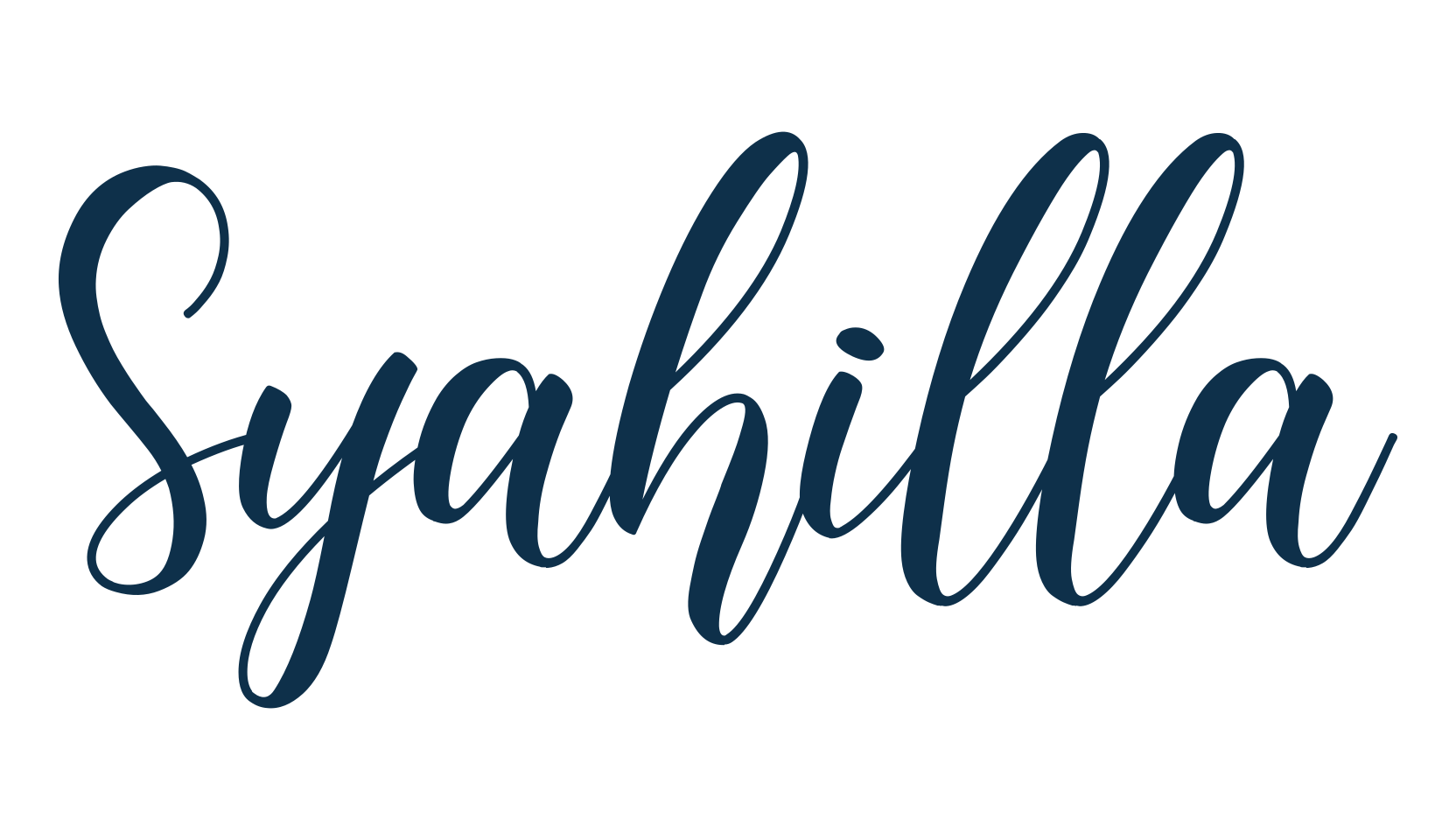 Syahilla, script calligraphy fancy decorative font preview