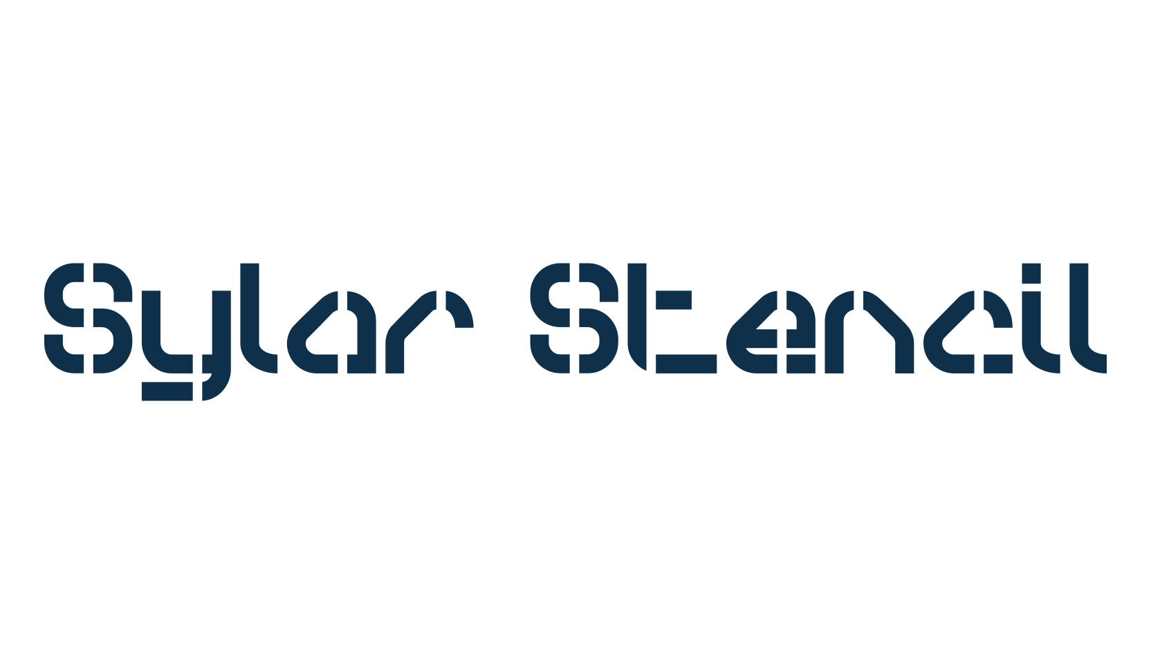 Sylar Stencil, stencil, army font preview