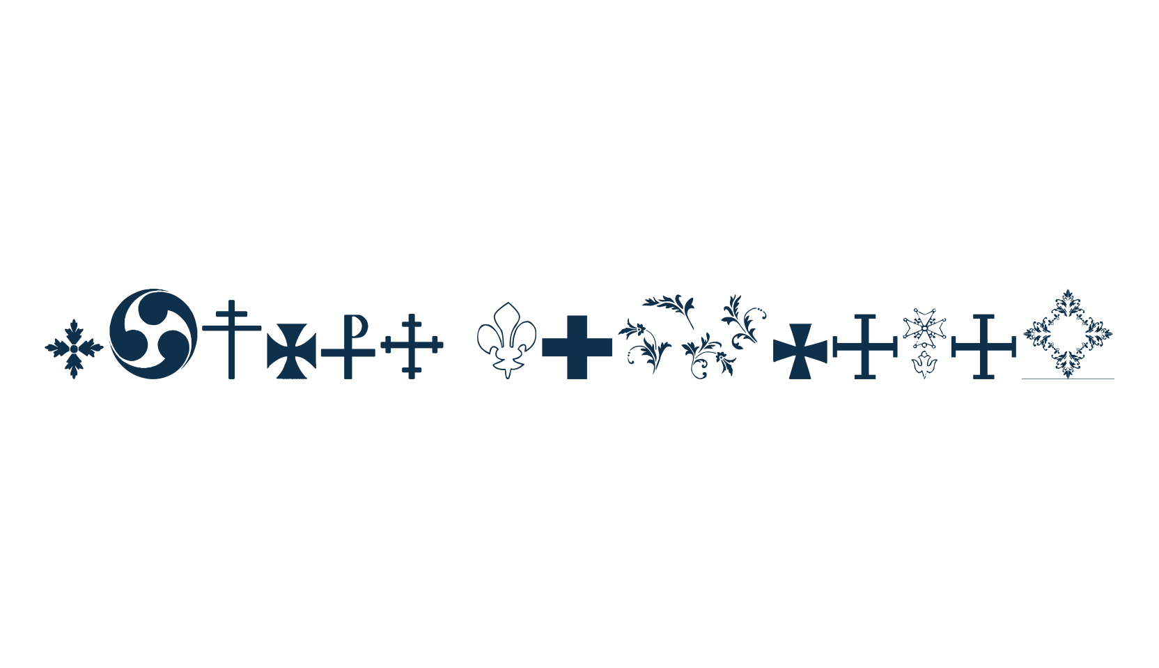 Symbol Crucifix, fancy decorative font preview