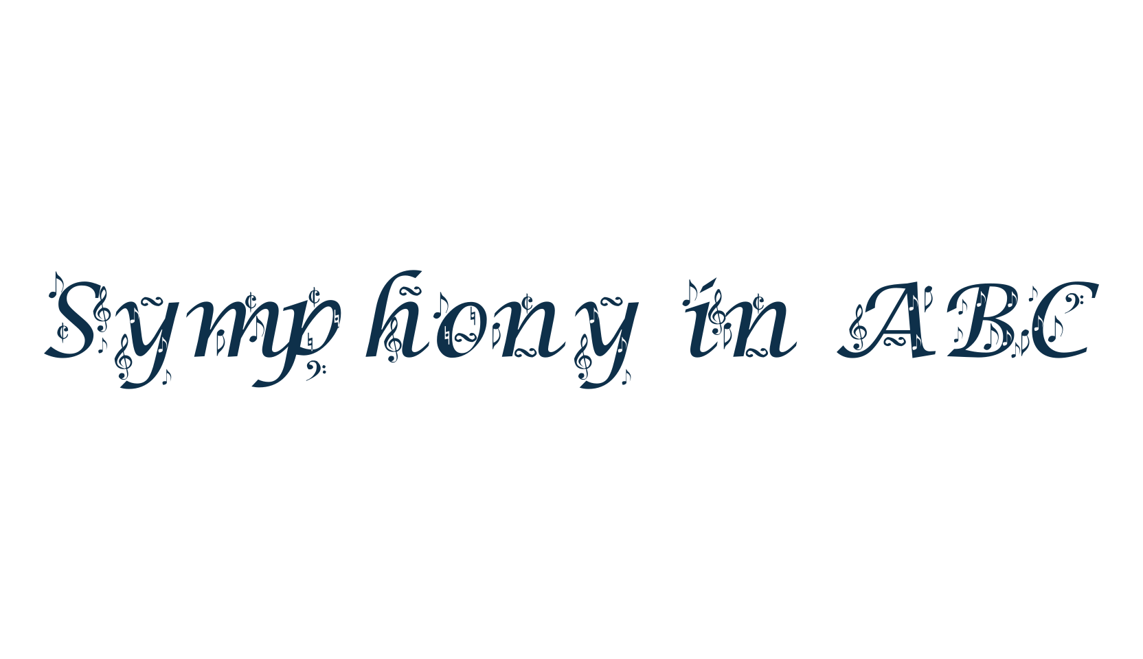 Symphony in ABC, fancy decorative font preview