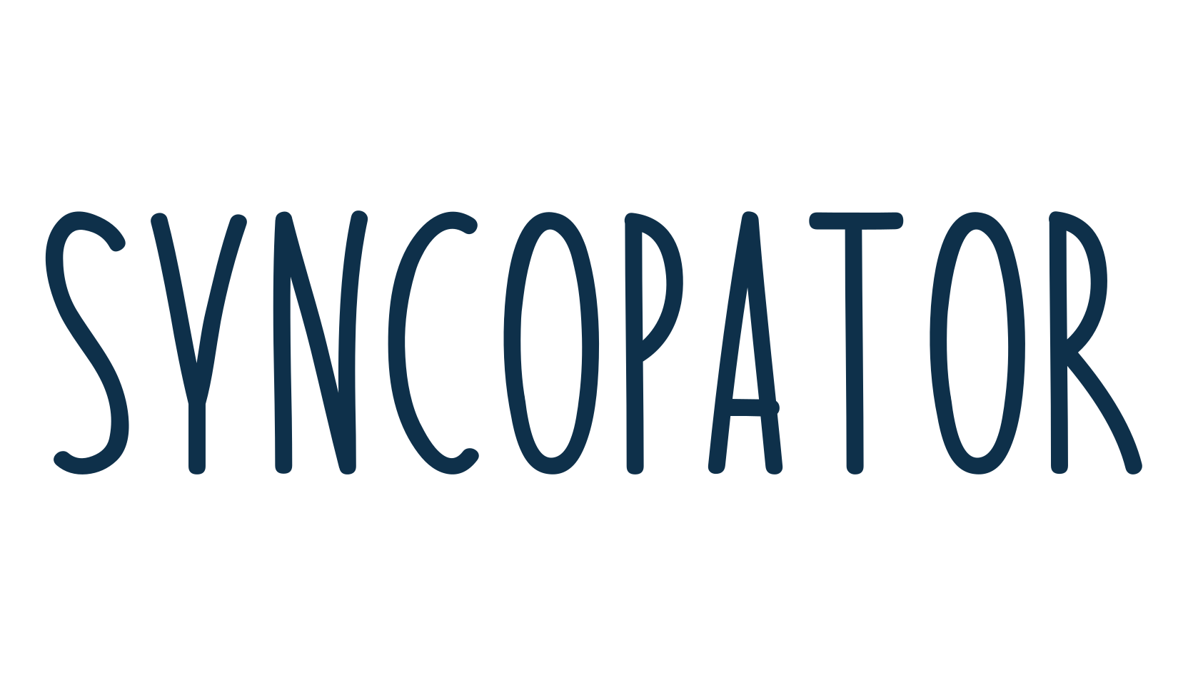 Syncopator, script handwritten fancy decorative calligraphy font preview