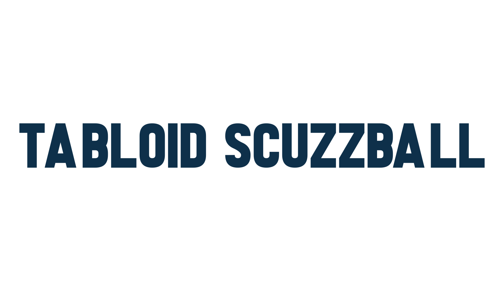 Tabloid Scuzzball, basic sans serif font preview
