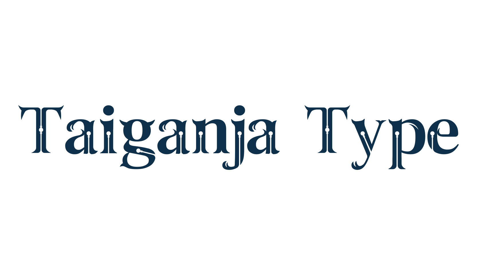 Taiganja Type, fancy decorative font preview
