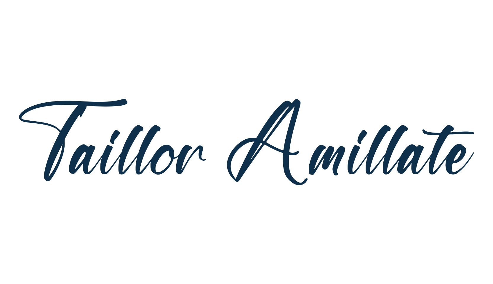Taillor Amillate, fancy various decorative script calligraphy font preview