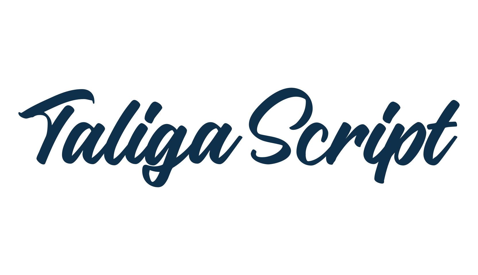 Taliga Script, fancy various decorative script calligraphy font preview