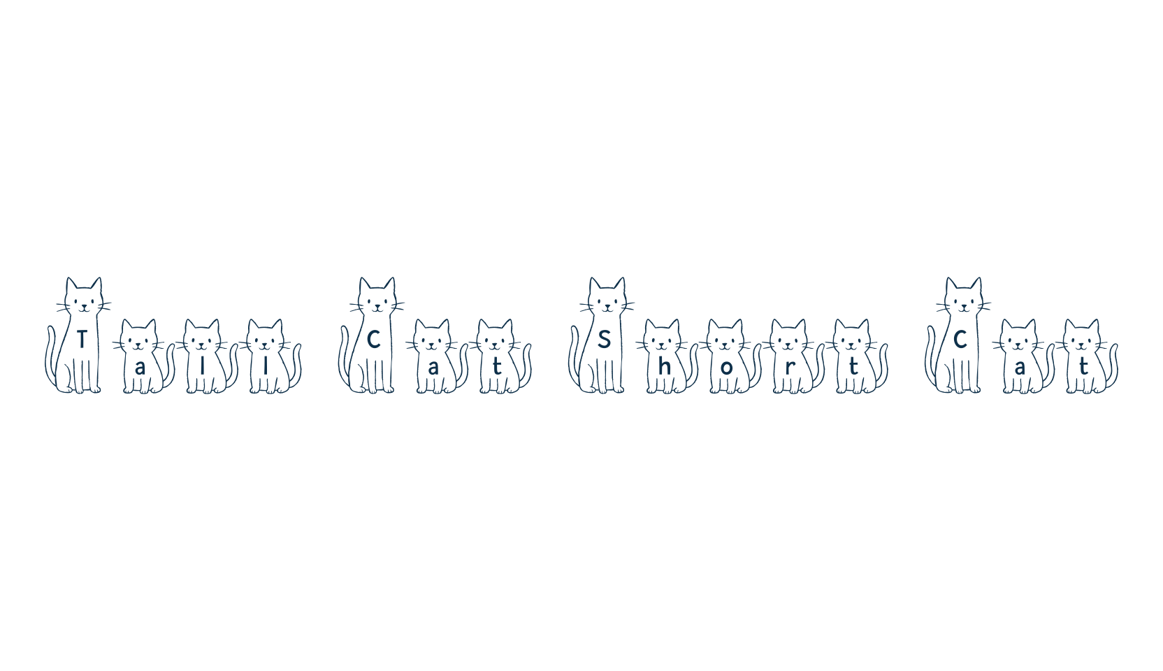 Tall Cat Short Cat, decorative font preview