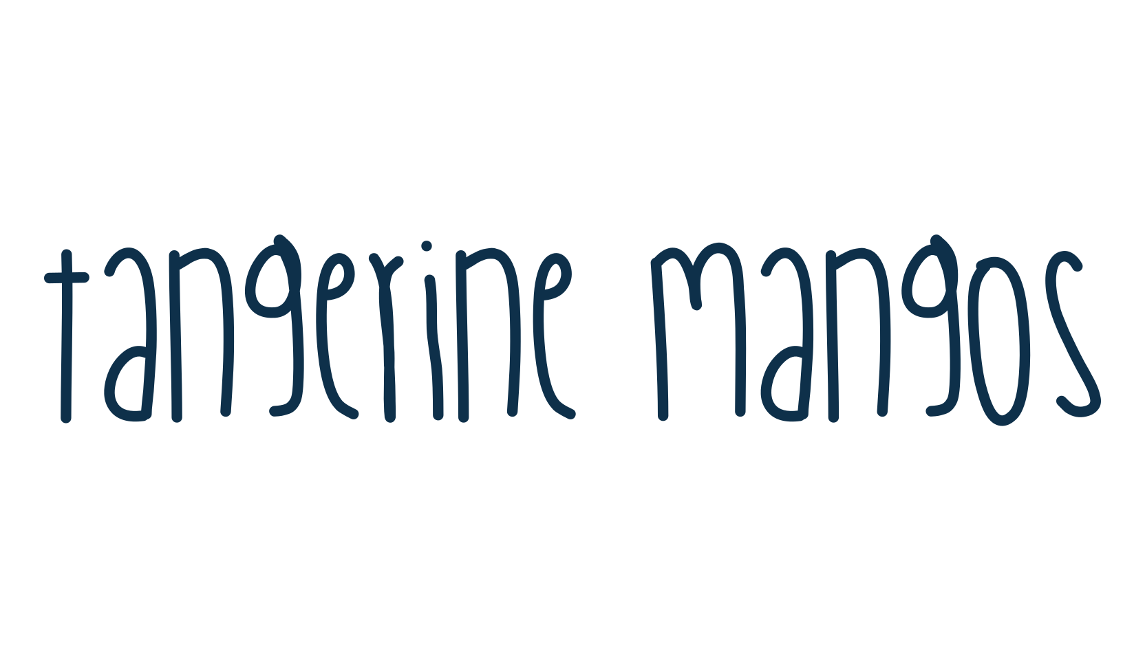 Tangerine Mangos, script handwritten fancy decorative calligraphy font preview