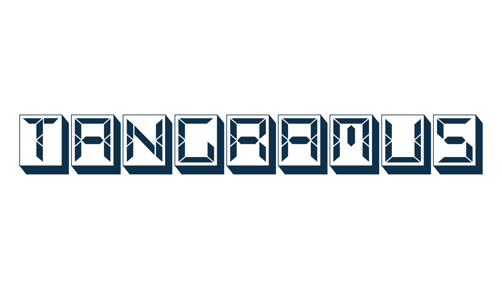 Tangramus, techno lcd sci-fi font preview