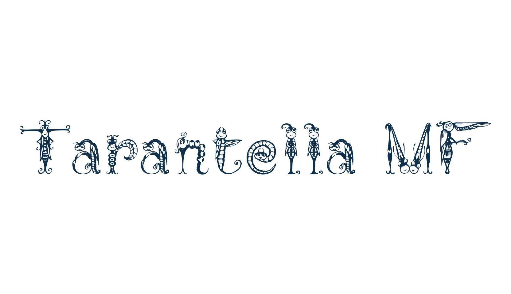 Tarantella MF, fancy decorative font preview