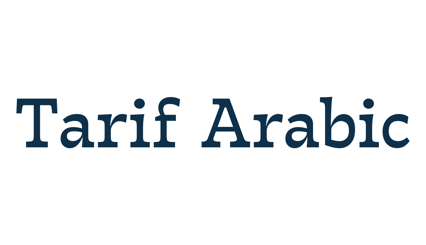 Tarif Arabic, serif font preview