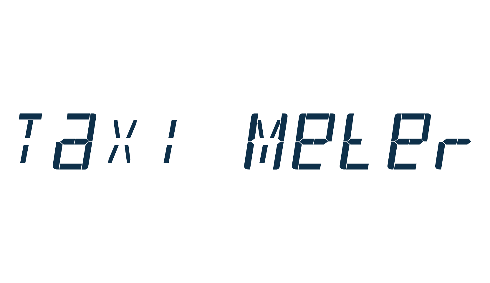 Taxi Meter, techno lcd sci-fi font preview