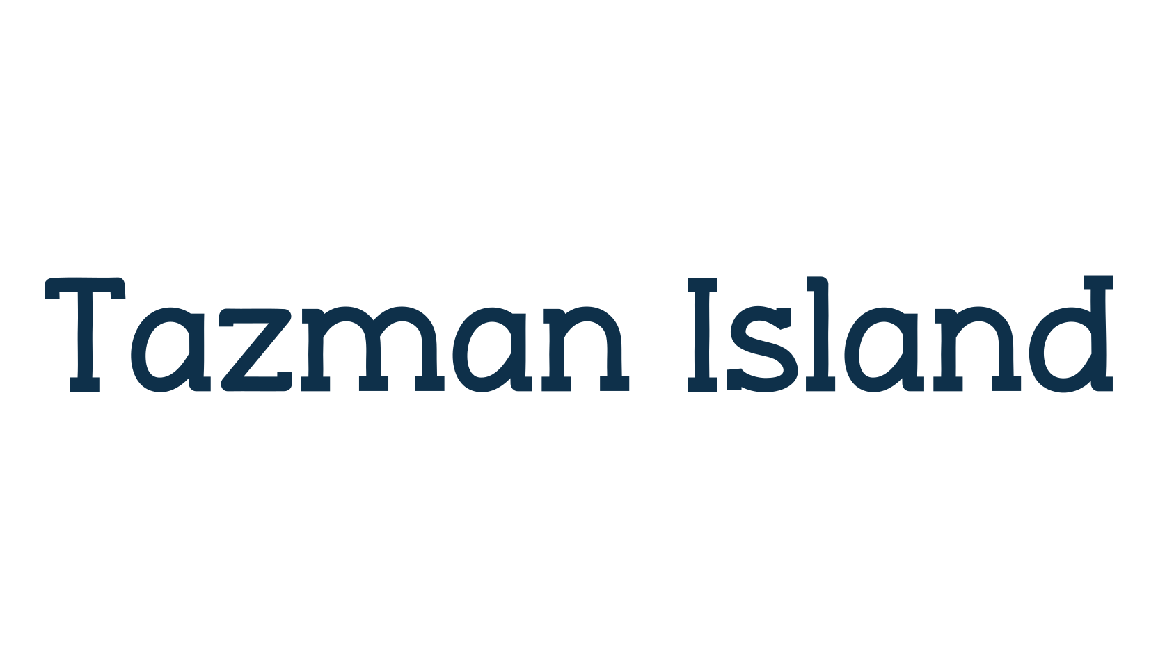 Tazman Island, retro font preview