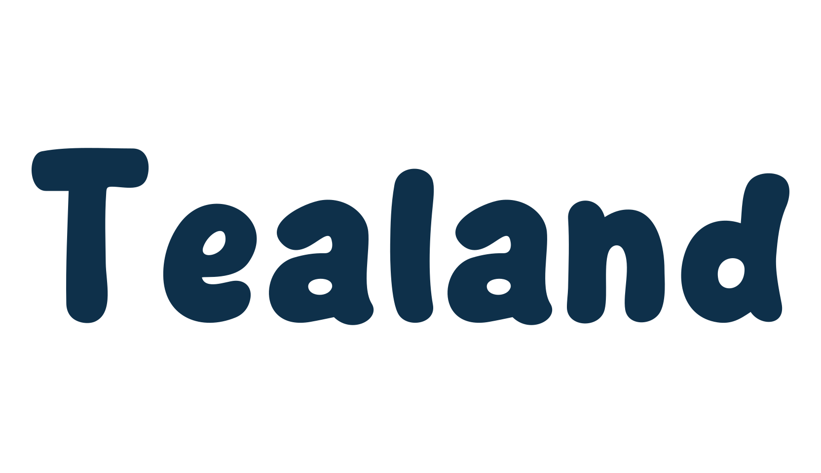 Tealand, cartoon font preview
