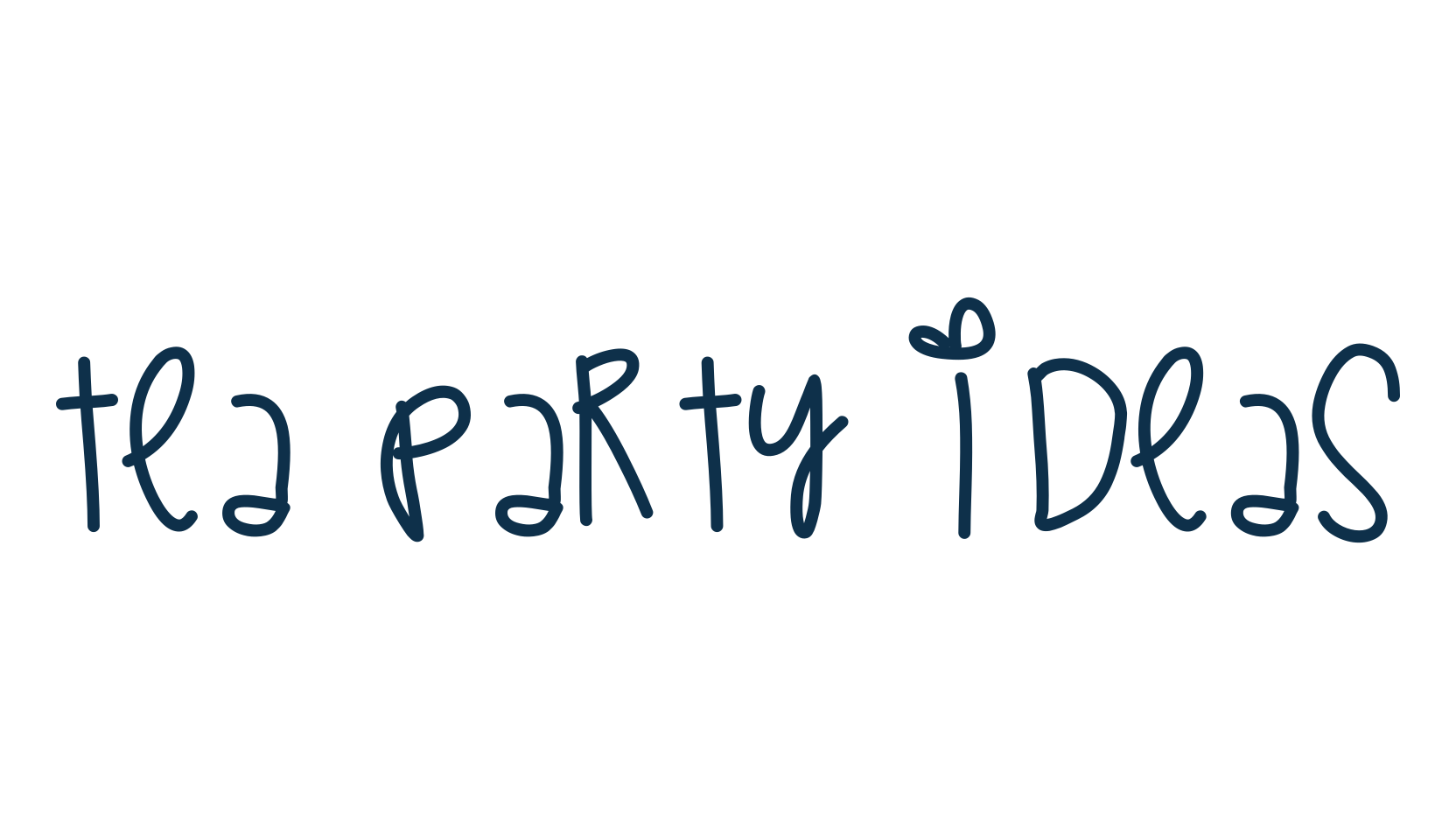 Tea Party Ideas, handwriting font preview