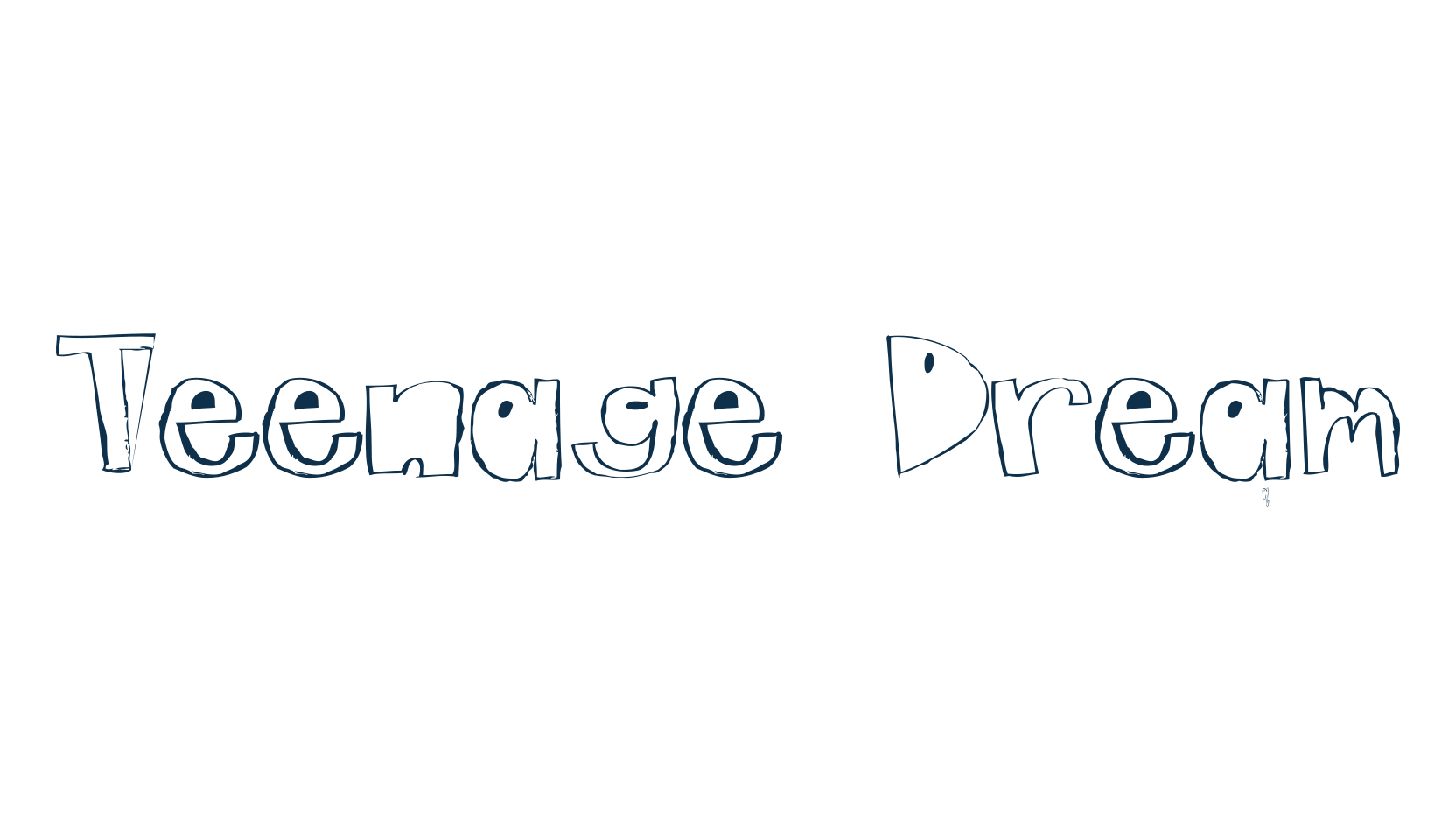 Teenage Dream, fancy cartoon decorative font preview