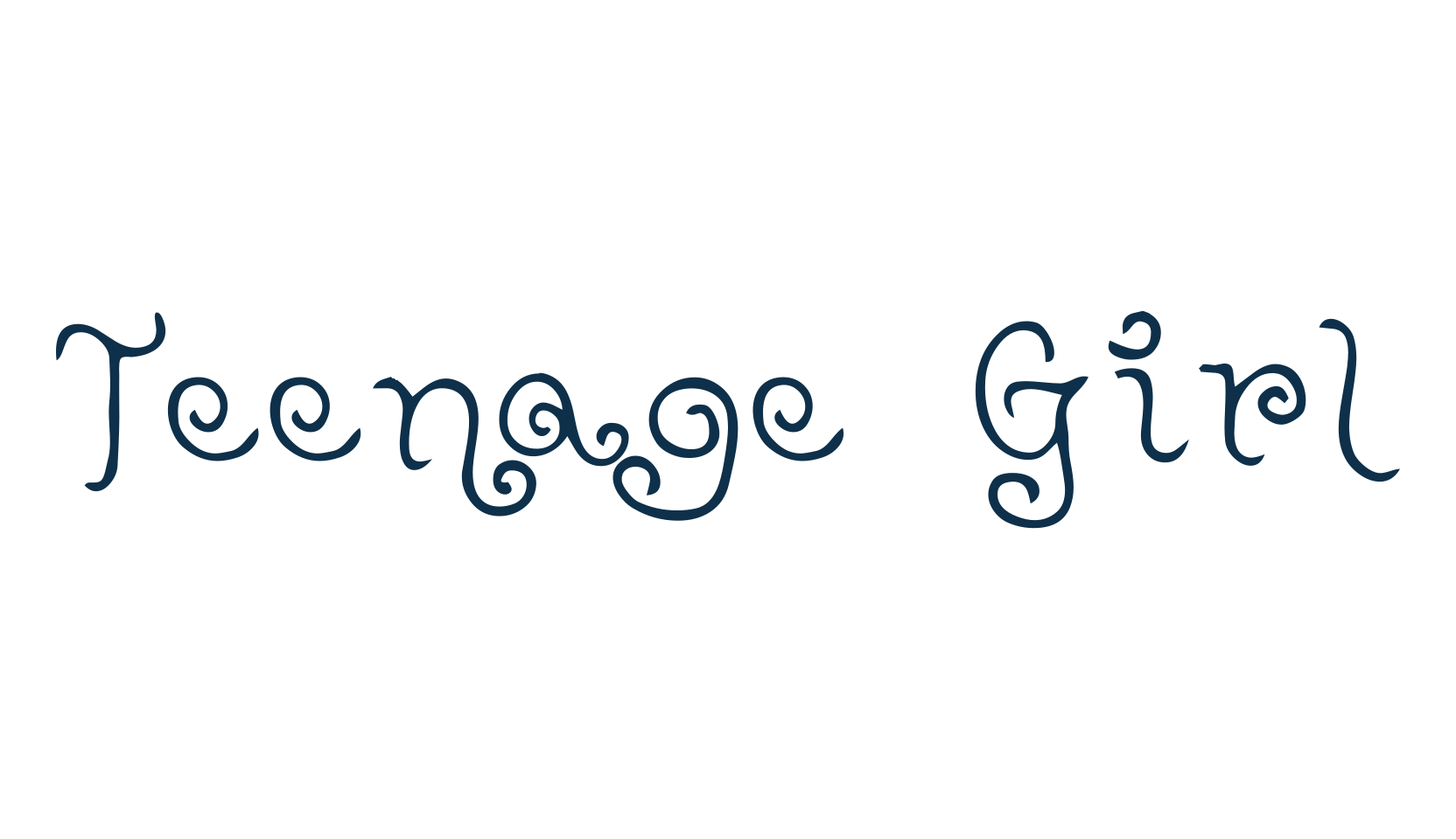 Teenage Girl, curly font preview