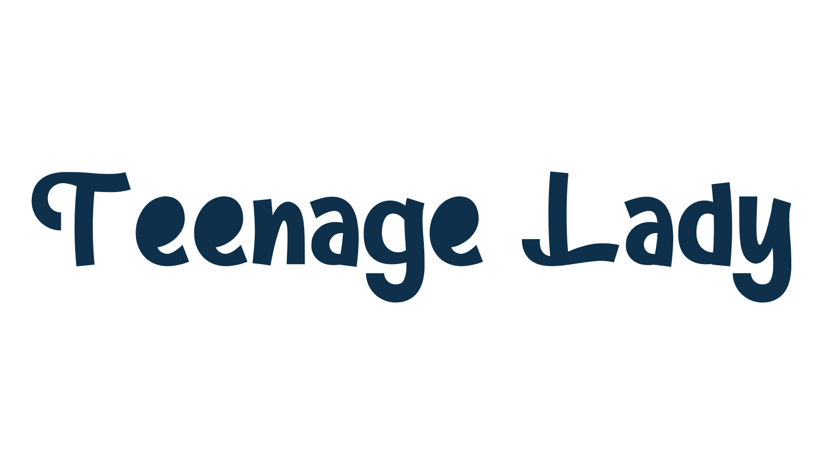 Teenage Lady, fancy various decorative script calligraphy font preview